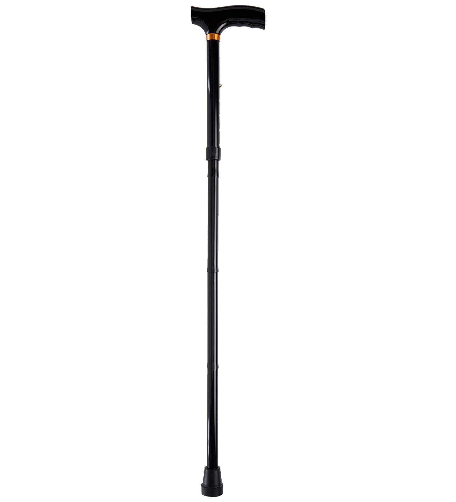 PCP Mobility & Homecare Adjustable Travel Folding Cane Fritz Handle black with Mahogany Handle 3/4-Inch Tip Size - Buy Online on SooperMarket.com