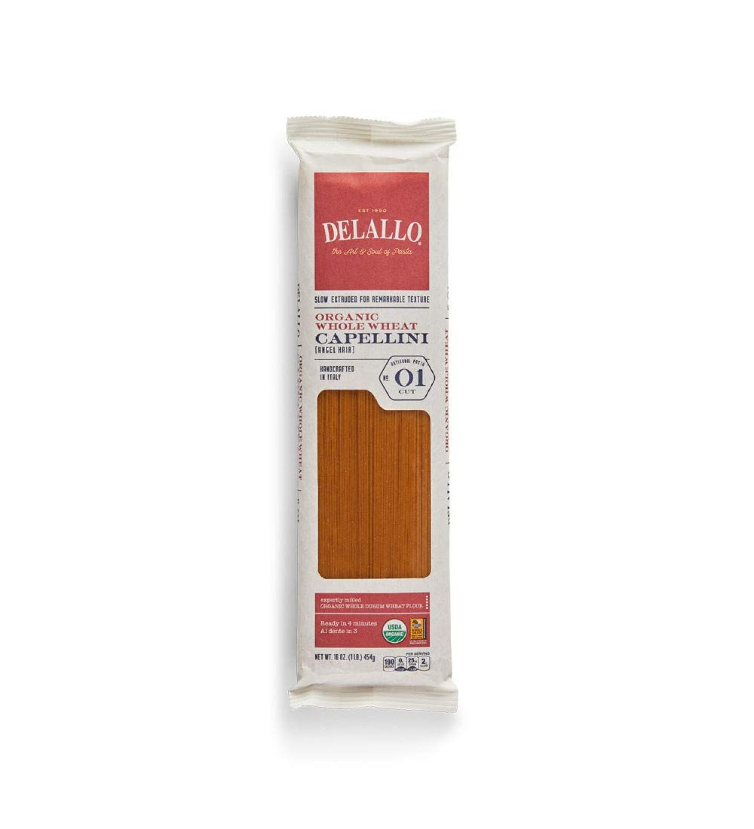 DeLallo Whole-Wheat Capellini Pasta - 1 lb (Pack of 16) | Healthy Italian Noodles - Buy Online on SooperMarket.com