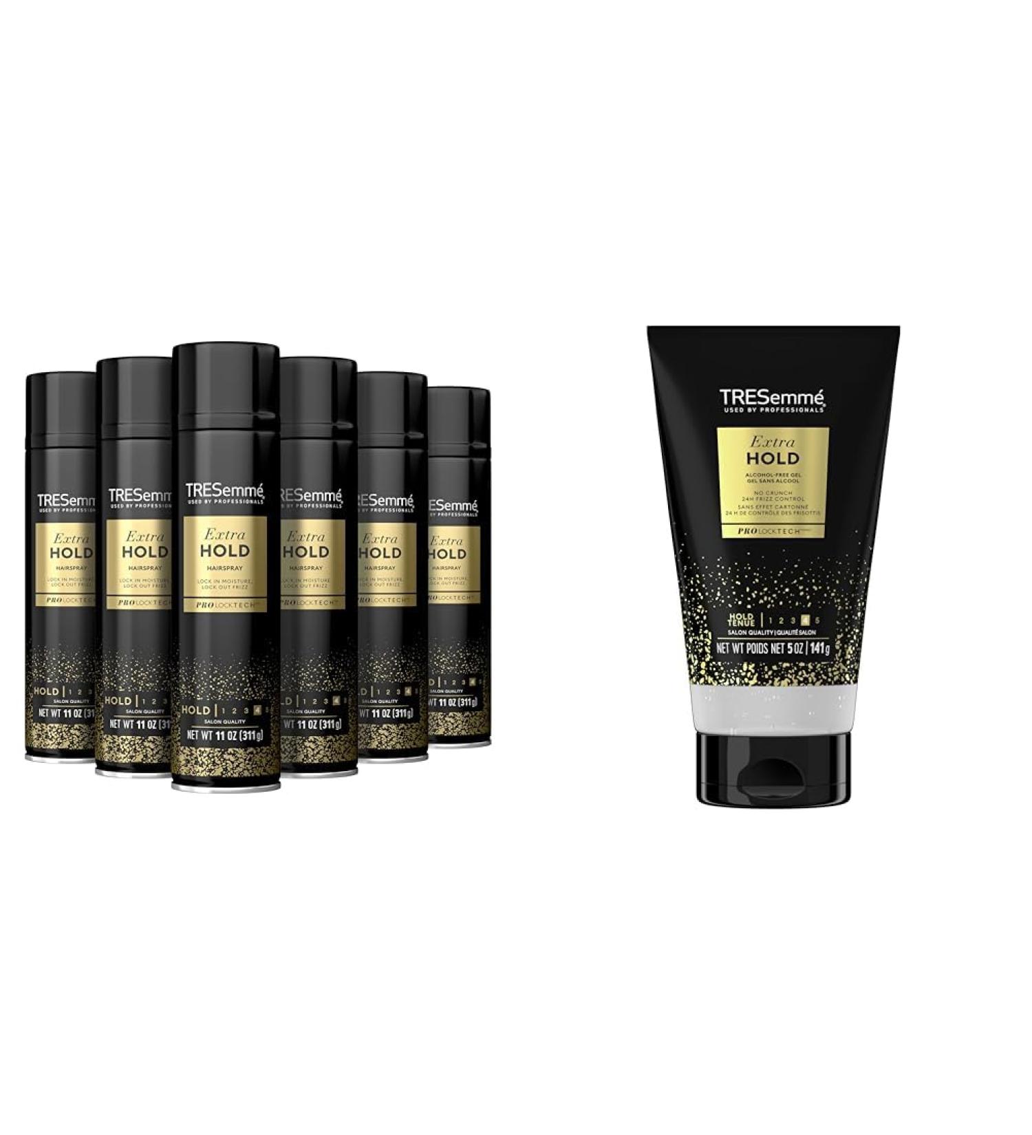 TRESemm Hair Care Bundle with Extra Hold Hairspray Pack of 6 11 oz & Extra Hold Hair Gel No Crunch 5 oz - Buy Online on SooperMarket.com