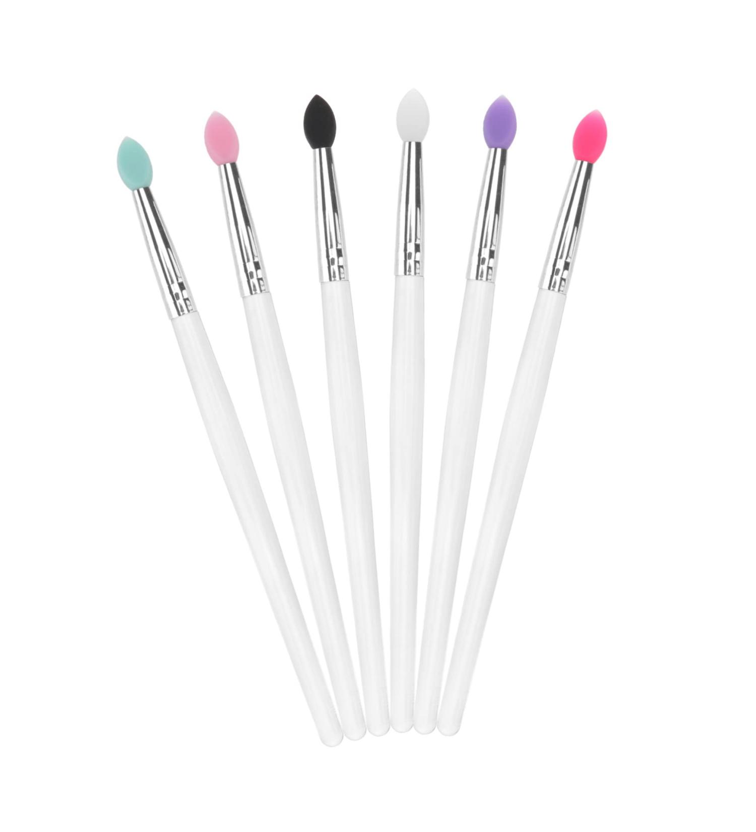 BELLIFFY 6pcs Eye Shadow Brush Makeup Eyeshadow Big Sequined Eyeshadow Brush Transparent Plastic Handle - Buy Online on SooperMarket.com
