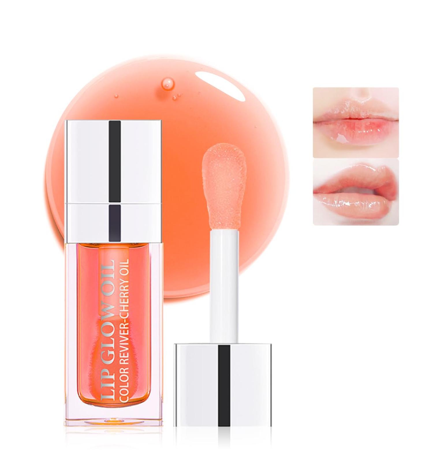 Hydrating Plumping Lip Glow Oil | Moisturizing Lip Tint & Care | Non-Sticky Glossy Balm for Fresh Texture - Buy Online on SooperMarket.com