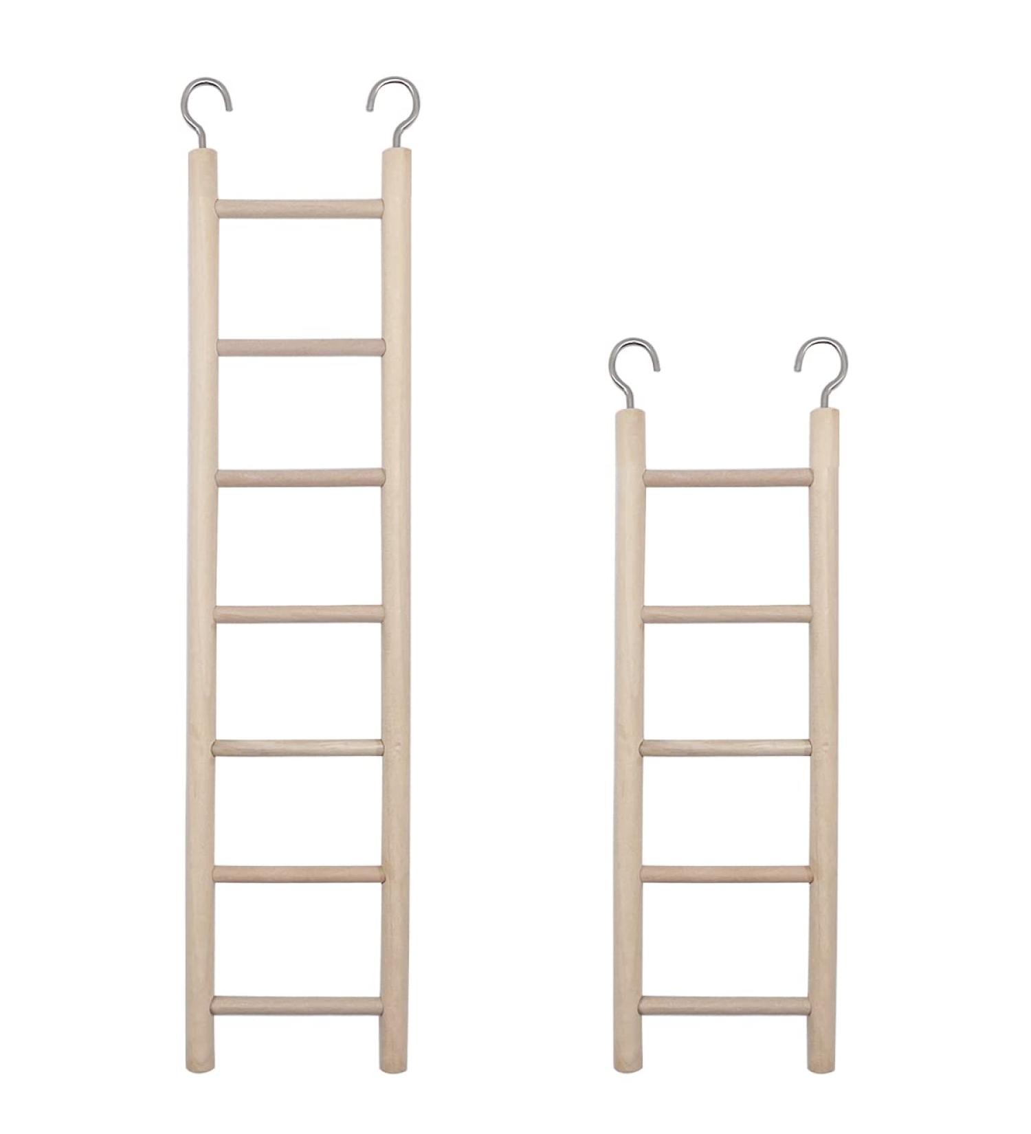 Wooden Bird Parrot Cage Climbing Ladder Toy - 2pcs (5 Step & 7 Step) - Buy Online on SooperMarket.com