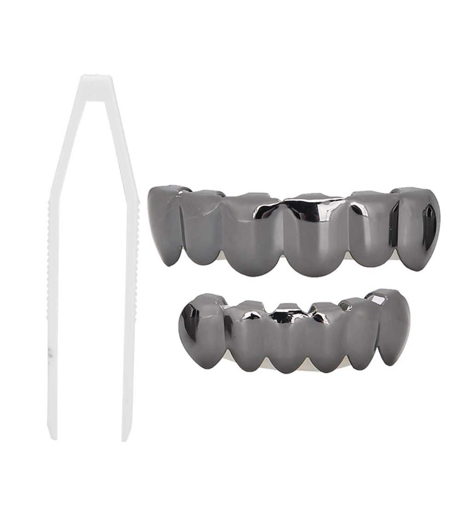 Shop Hip Hop Prop Teeth Accessories - Shiny Black Brass & Silicone Decoration for Halloween Party Gifts - Buy Online on SooperMarket.com
