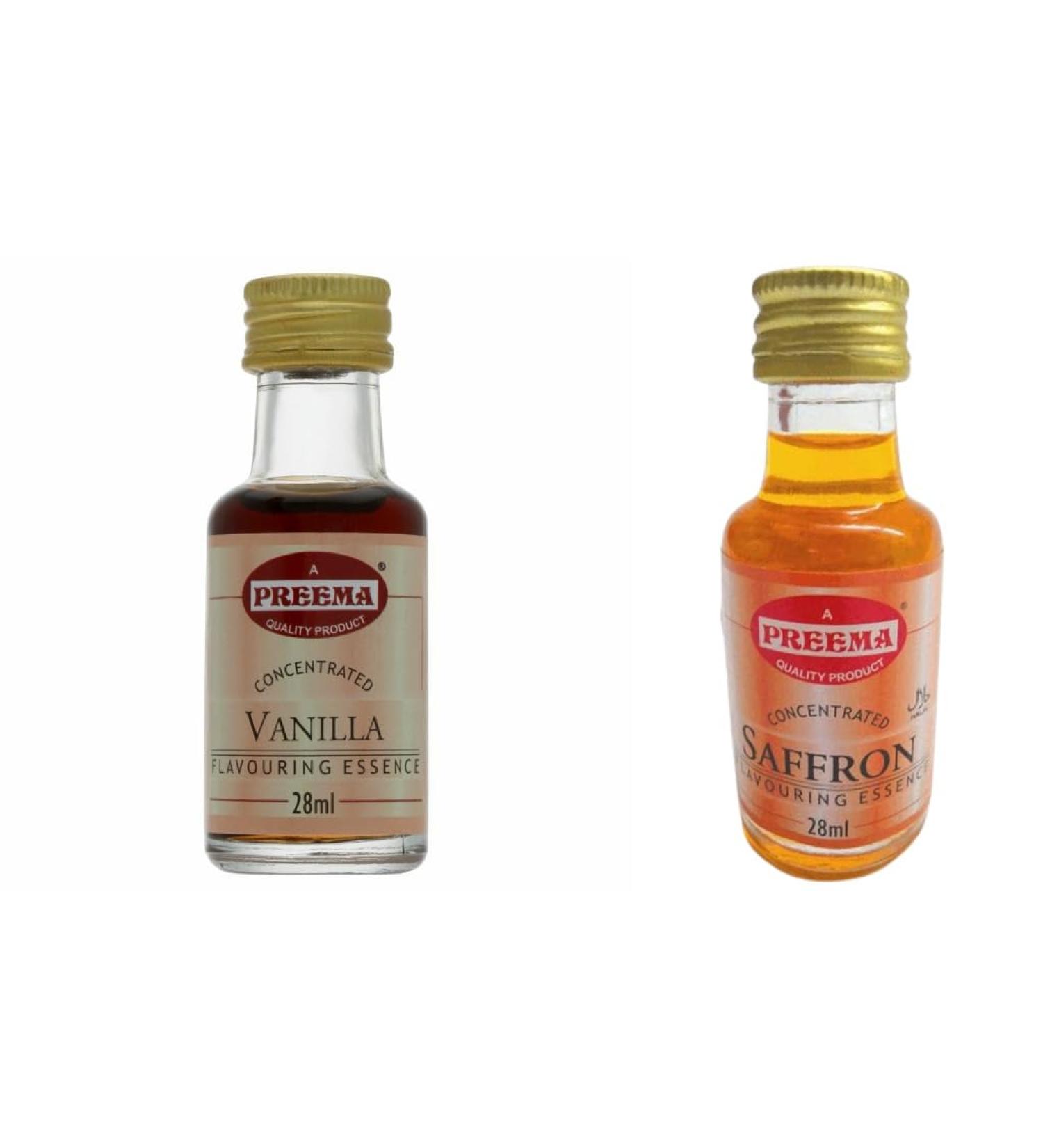 Preema Vanilla Essence - 28ML And Saffron Food Flavouring Essence Preema 28ml Bottle - Buy Online on SooperMarket.com