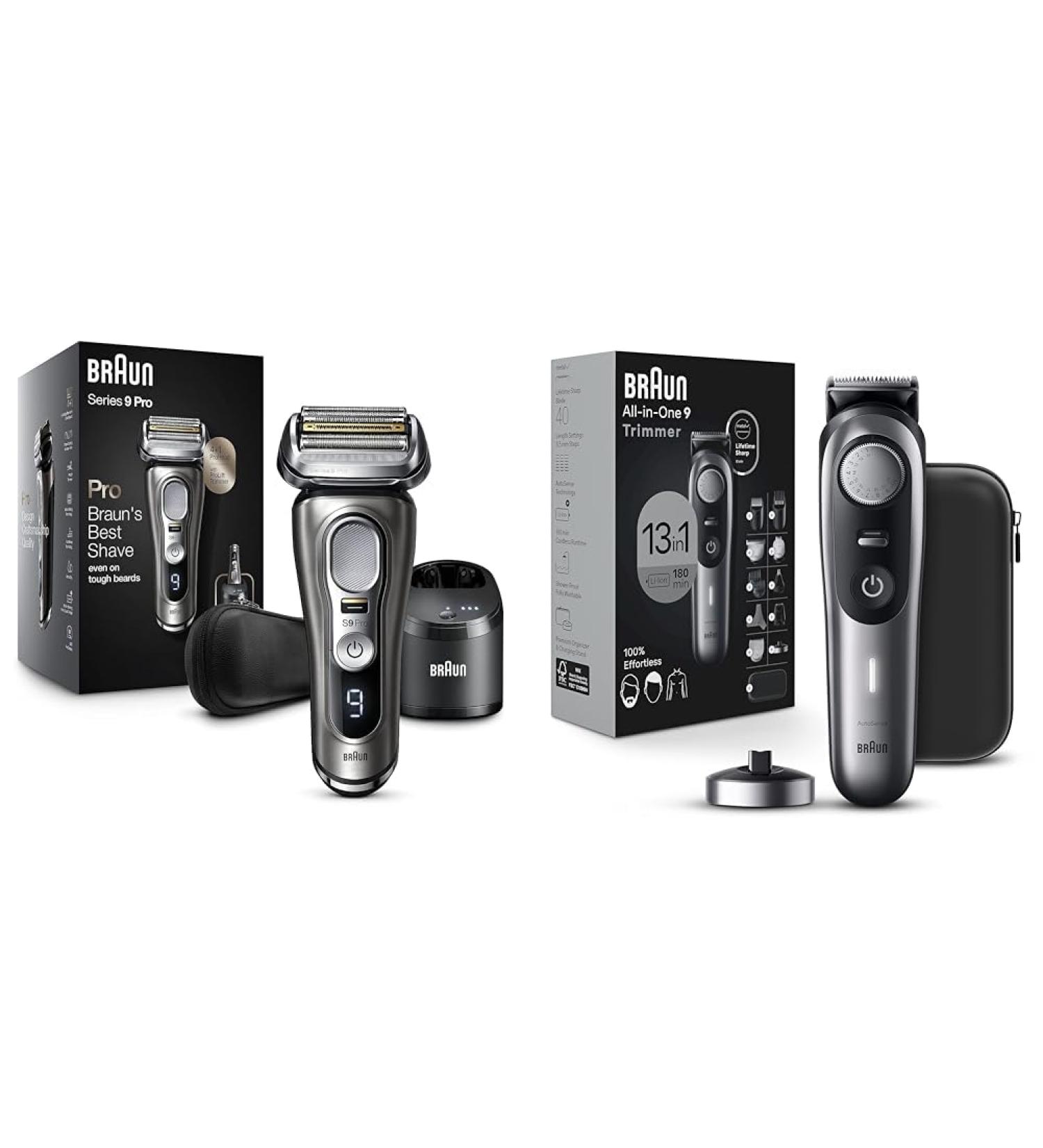 Braun Electric Razor for Men Series 9 Pro 9465cc Wet & Dry Electric Foil Shaver & All-In-One Style Kit Series 9 9440 13-in-1 Trimmer for Men with Beard Trimmer - Buy Online on SooperMarket.com