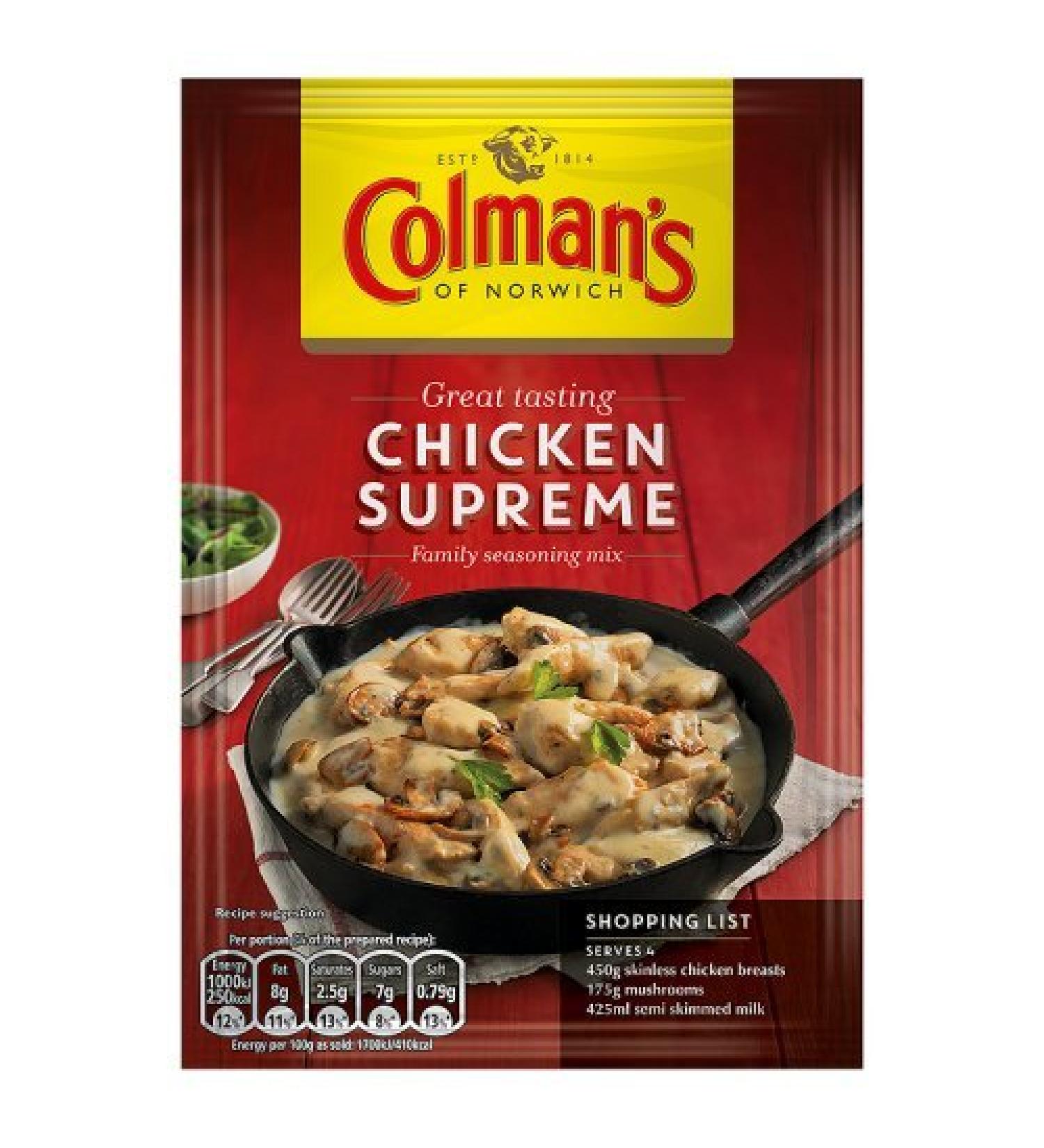 Colman's Chicken Supreme Recipe Mix 38g - Delicious and Easy to Prepare - Buy Online on SooperMarket.com