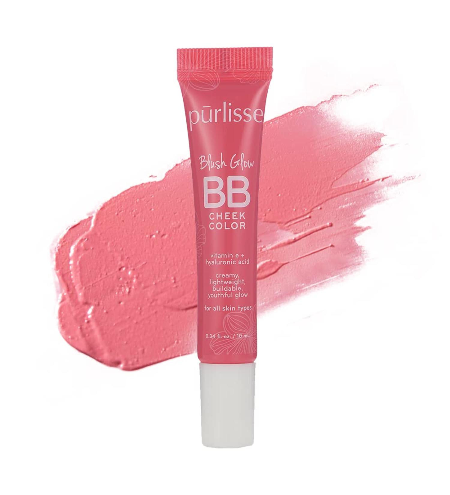 Purlisse Blush Glow BB Cheek Color - Cream Blush, Long Lasting, Vitamin E Hydrates | Sweet Rose - 0.34oz - Buy Online on SooperMarket.com