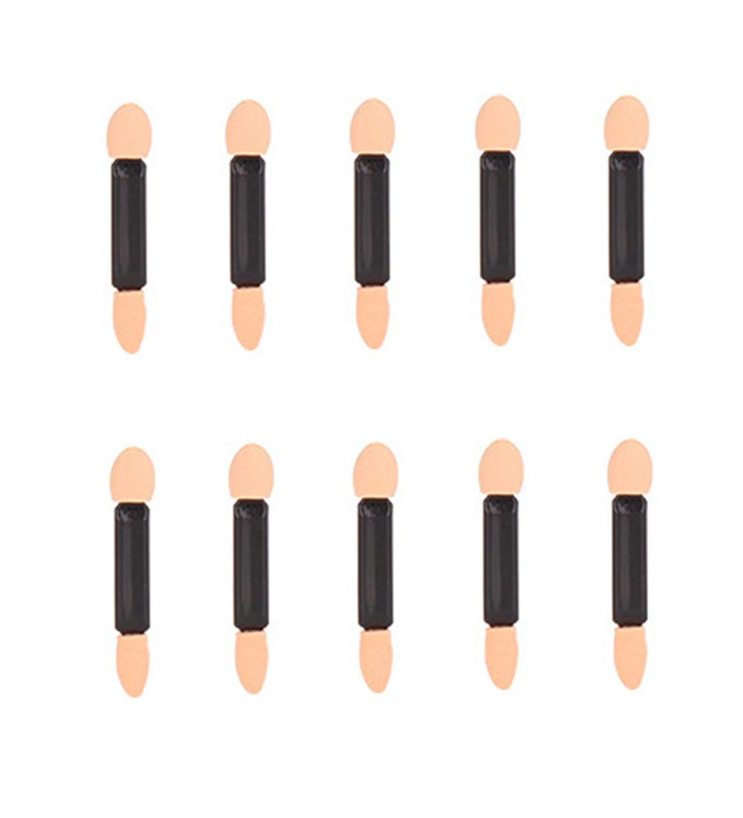 10pcs Disposable Double End Eyeshadow Brush Sponge Tip Oval Eyeshadow Applicator Black - Buy Online on SooperMarket.com