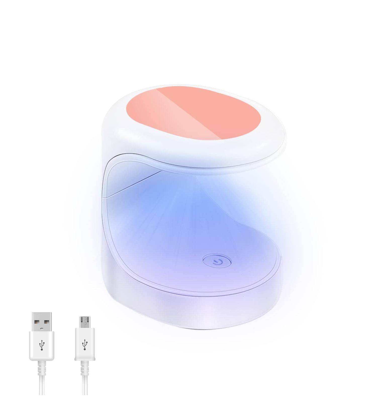 Mini LED UV Nail Dryer - Portable 16W USB Nail Lamp for Gel Nails - Pink Manicure Tool - Buy Online on SooperMarket.com