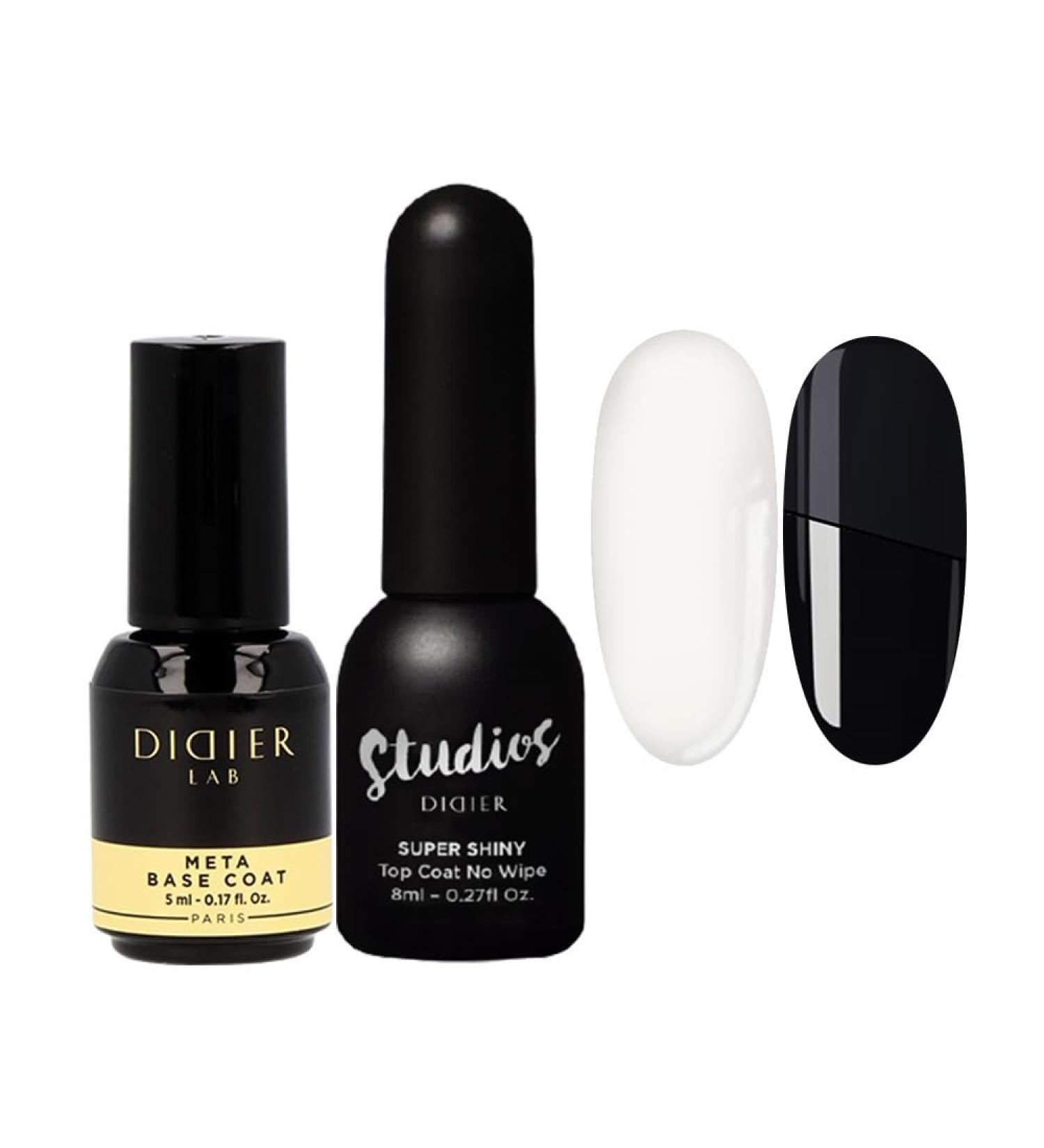 Didier Lab Premium Clear Gel Base and Top Coat Set - Long Lasting UV Gel Polish - Shellac Base Coat and No Wipe Top Coat - 2pcs Set - Buy Online on SooperMarket.com