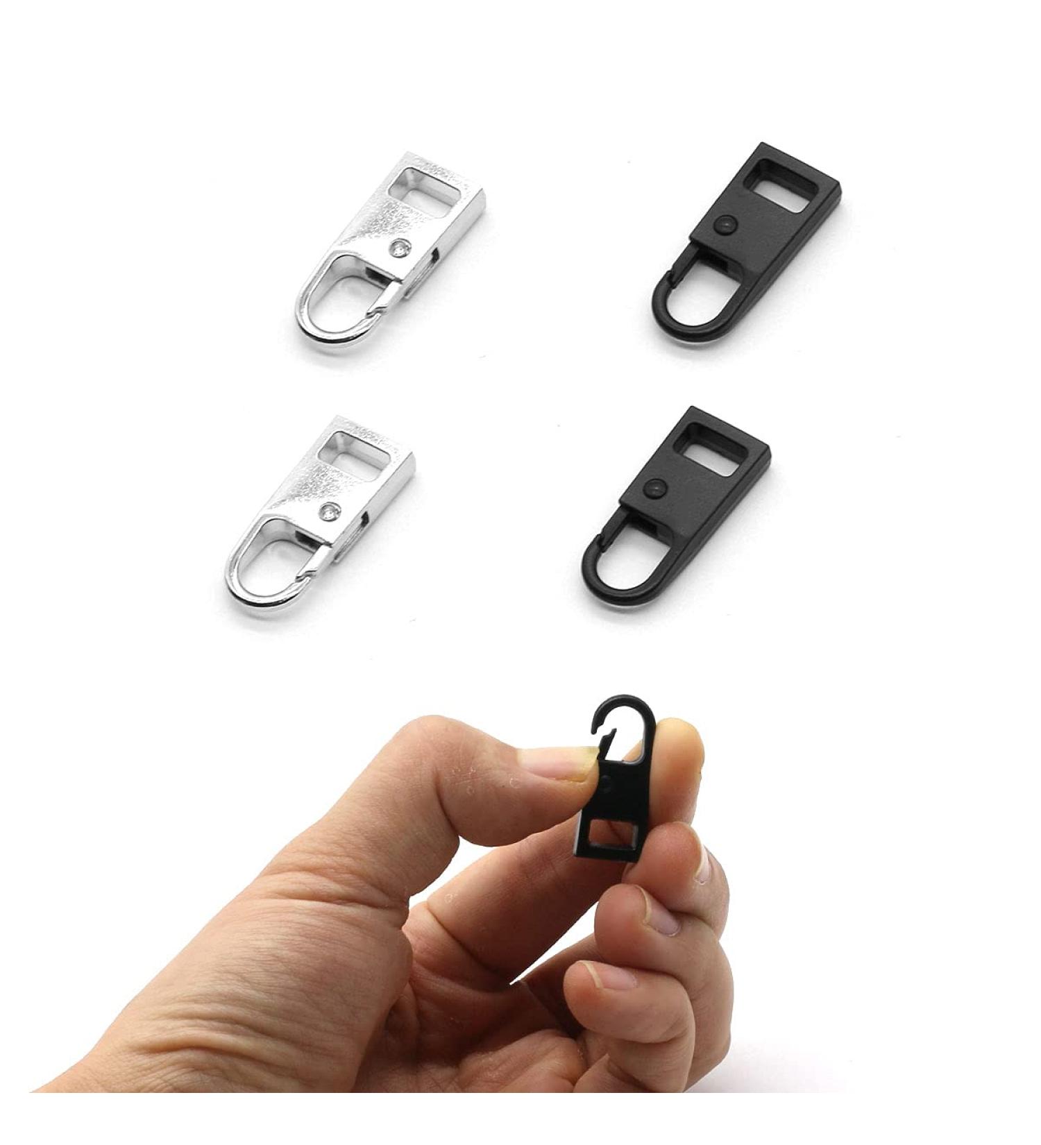Metal Zipper Pull Tab Replacement for Suitcases, Luggage, Jackets - Sliver and Black - Buy Online on SooperMarket.com