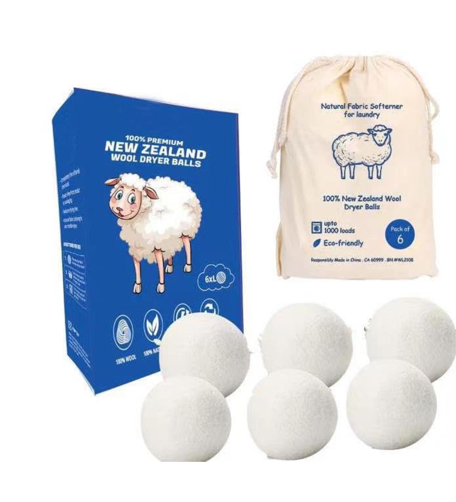 Buy Eco-Friendly Wool Dryer Balls - Natural Fabric Softener for All Laundry - Buy Online on SooperMarket.com