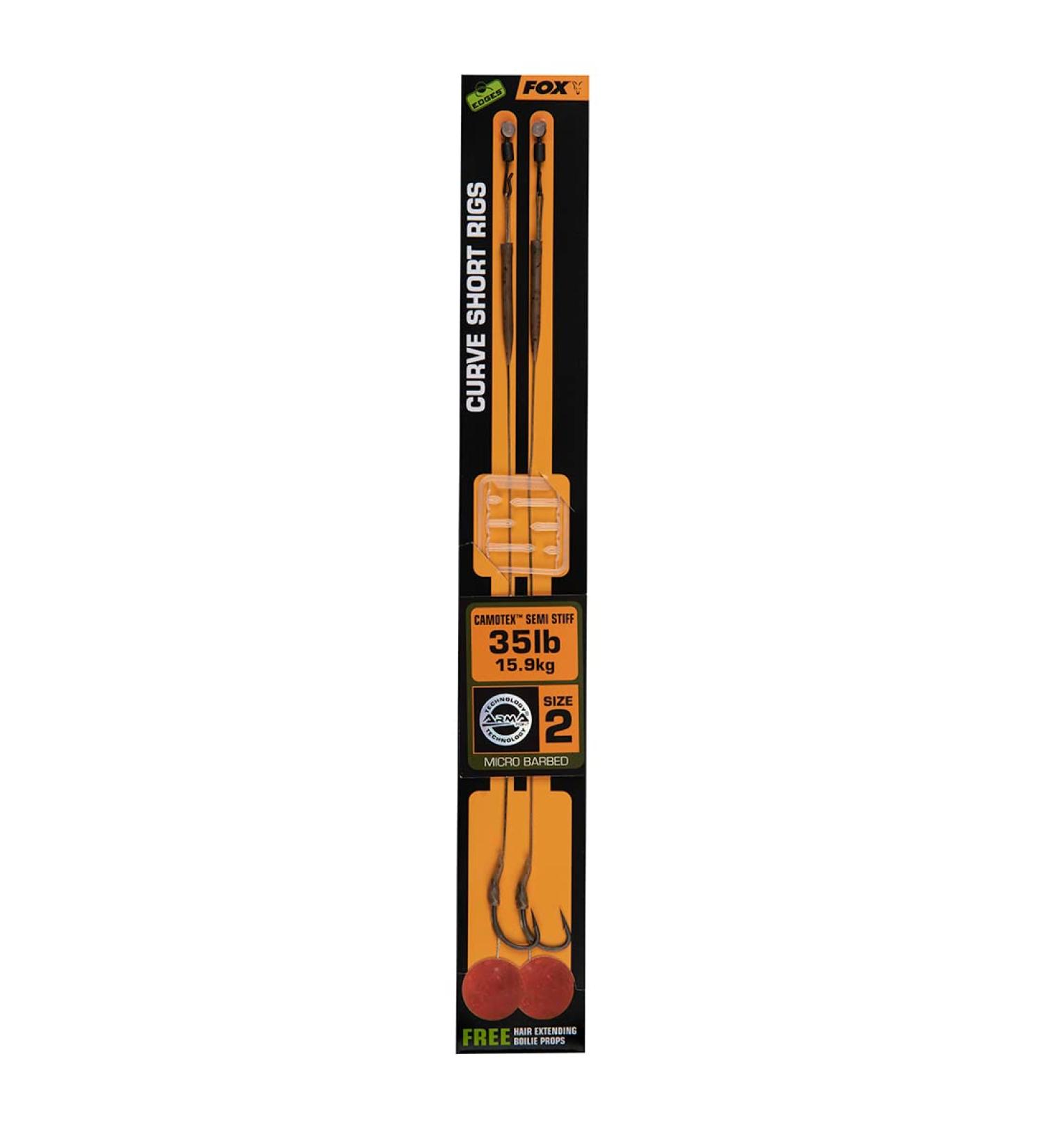 Fox Edges Curve Short Fluoro D-Rigs - Rig Carp Rig 2