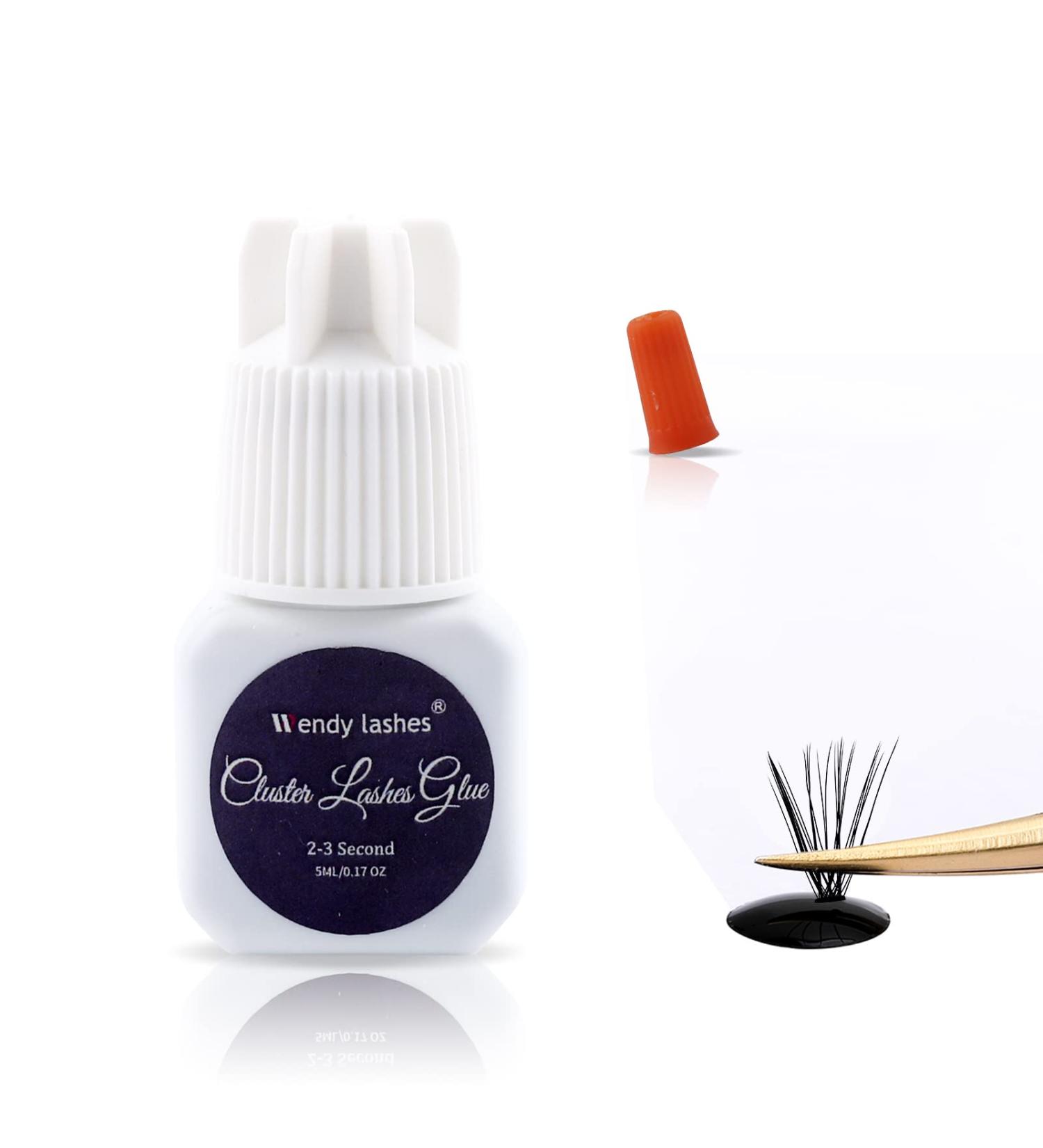 Professional-Grade 5ml Black Cluster Lash Glue - Long-Lasting, Waterproof, Low Irritation Individual Lash Adhesive for DIY Eyelash Extensions - Buy Online on SooperMarket.com