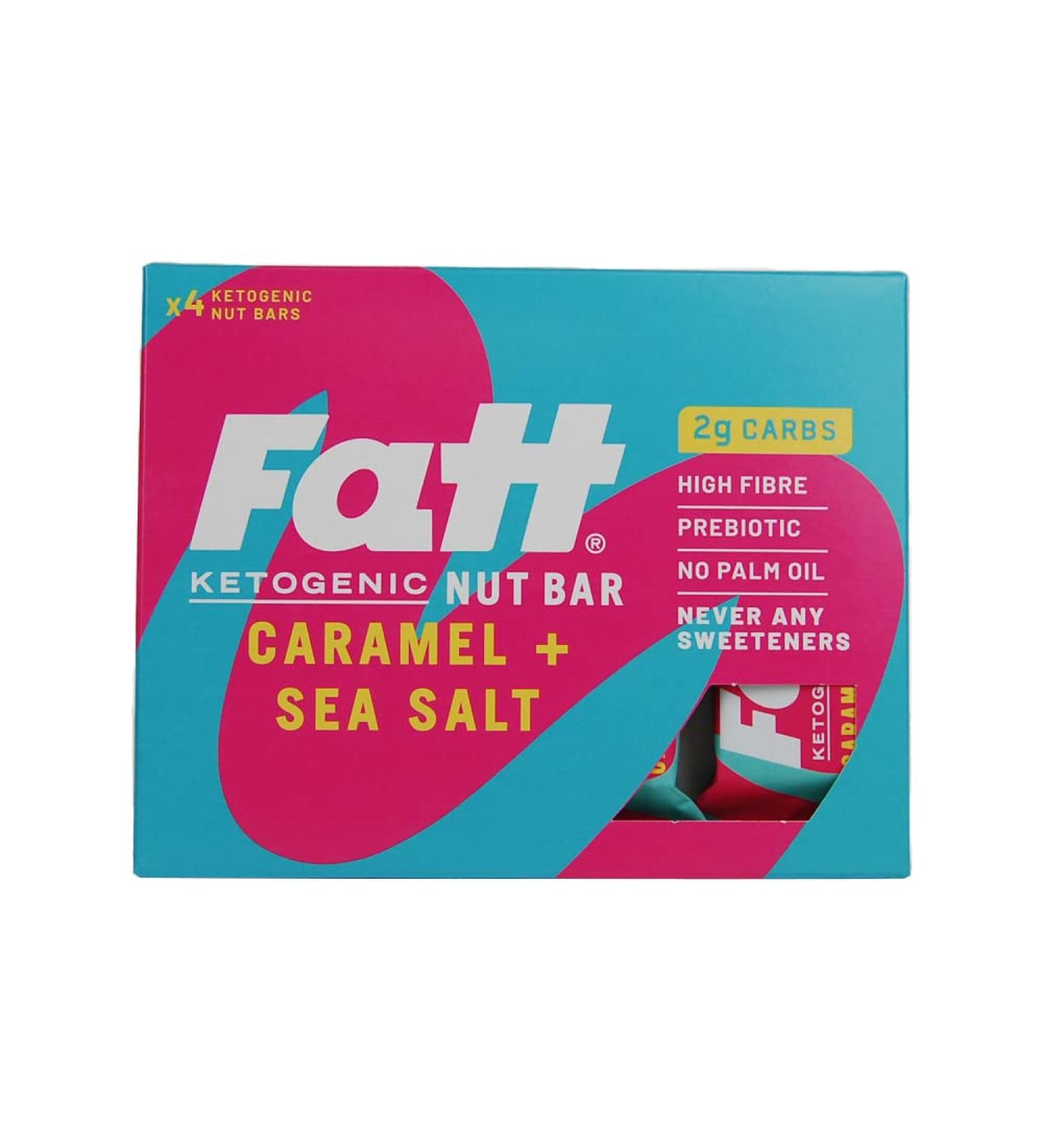 Fatt Keto Bars - Caramel & Sea Salt - 4 x 30g - 2g Carbs - 100% Natural - Low Carb Low Sugar High Prebiotic Fibre Vegan & Sweetener Free - FattBar Caramel & Sea Salt 4 count (Pack of 1) - Buy Online on SooperMarket.com