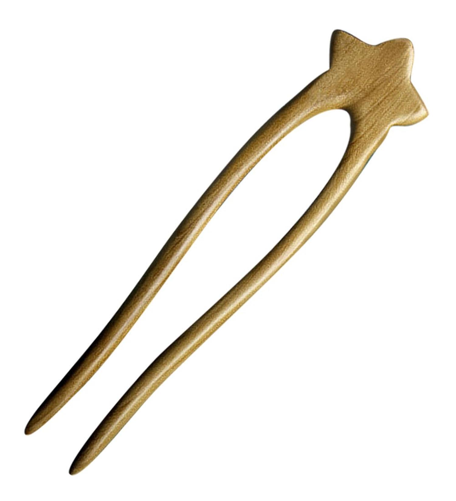 minkissy Wooden Star Hair Stick - Antique Chinese Hair Forks Vintage Wooden Hairpin for Long Hair Hanfu Headdress for Bride Ladies Women Girls - Buy Online on SooperMarket.com