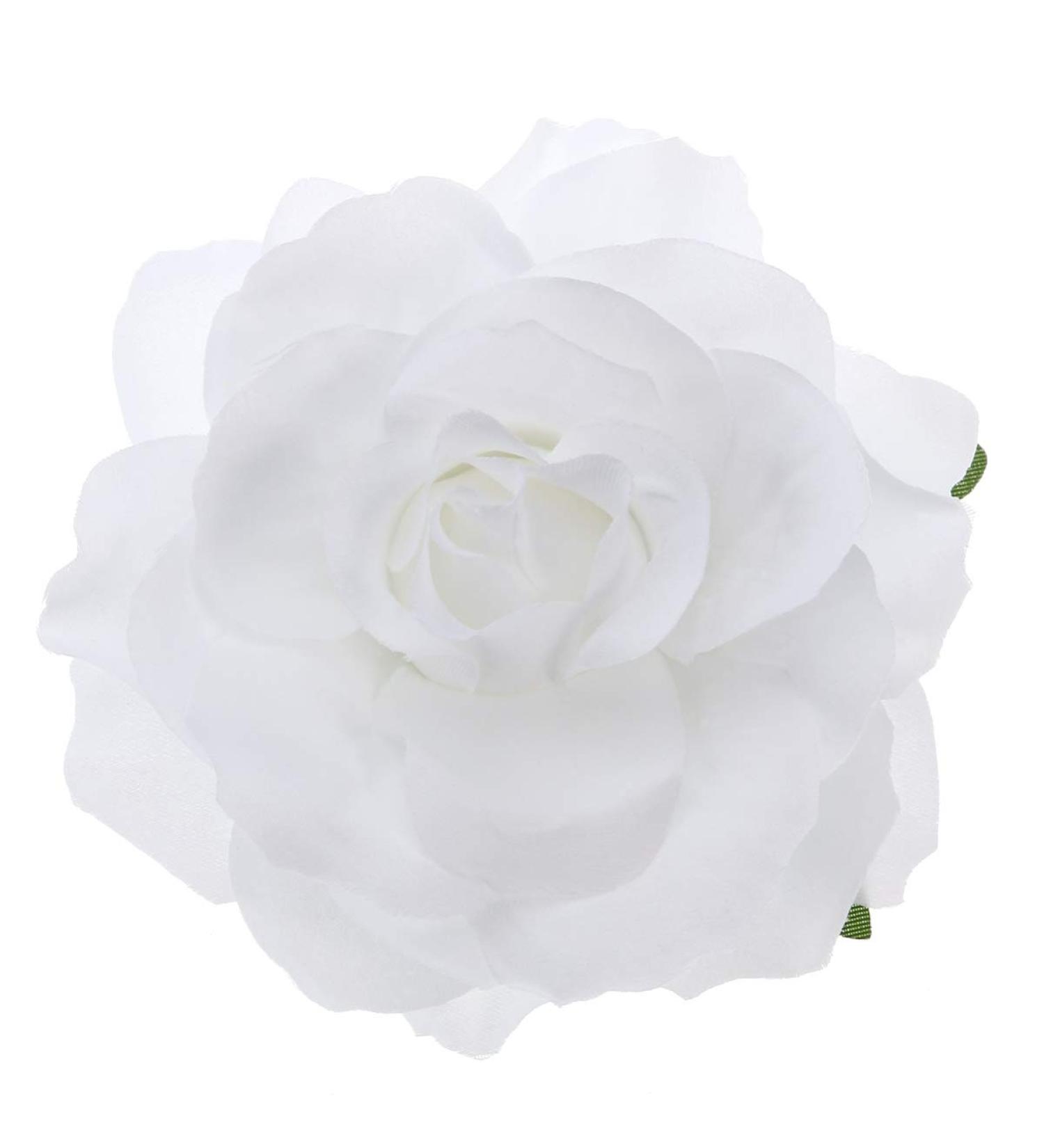 KALLORY Womens Hair Clips Rose Brooch Pin Rose Hair Clip Flower Hairpin Flower Hair Clip Artificial Flower Brooch for Women Party (1 Piece White) Rose Flower Hair Clip Bridal Hair Clip - Buy Online on SooperMarket.com
