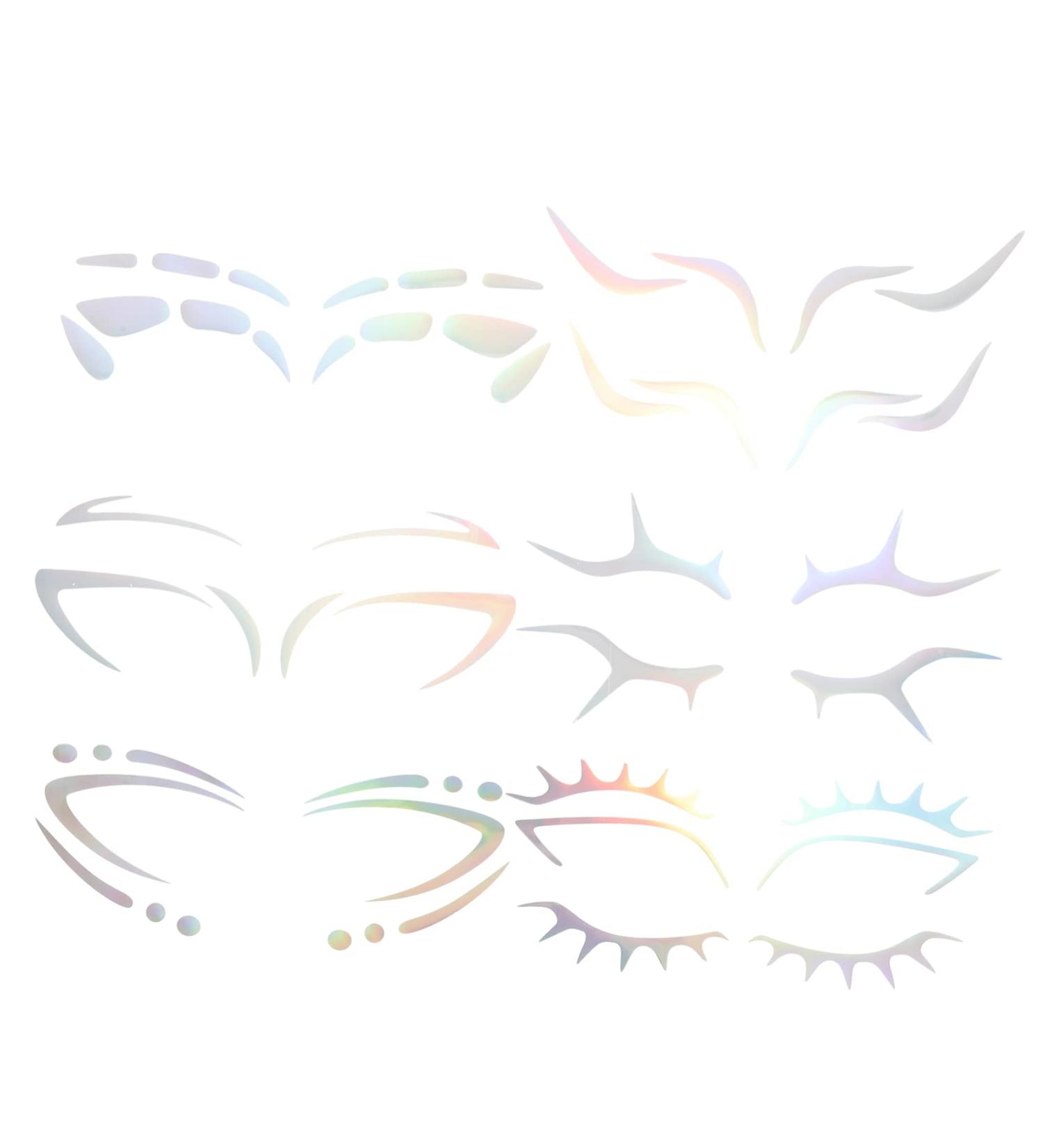 Healeved 6pcs Iridescent Eyeliner Eye Liner Eye Shadow Stickers Face Decals Eyeshadow Transfer Glue - Buy Online on SooperMarket.com