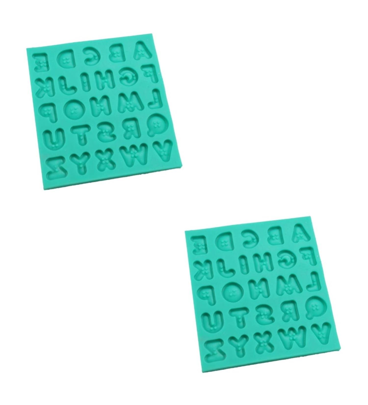 STOBOK 2pcs Silicone Molds Butter Cookies Cake Mold Candy Molds Soap Loaf Mold Cakesicles Mold Letter Molds Cupcake Chocolate Mold Baking Tool Fondant Mold Epoxy Decorative Mold Greenx2pcs 12x13cmx2pcs - Buy Online on SooperMarket.com