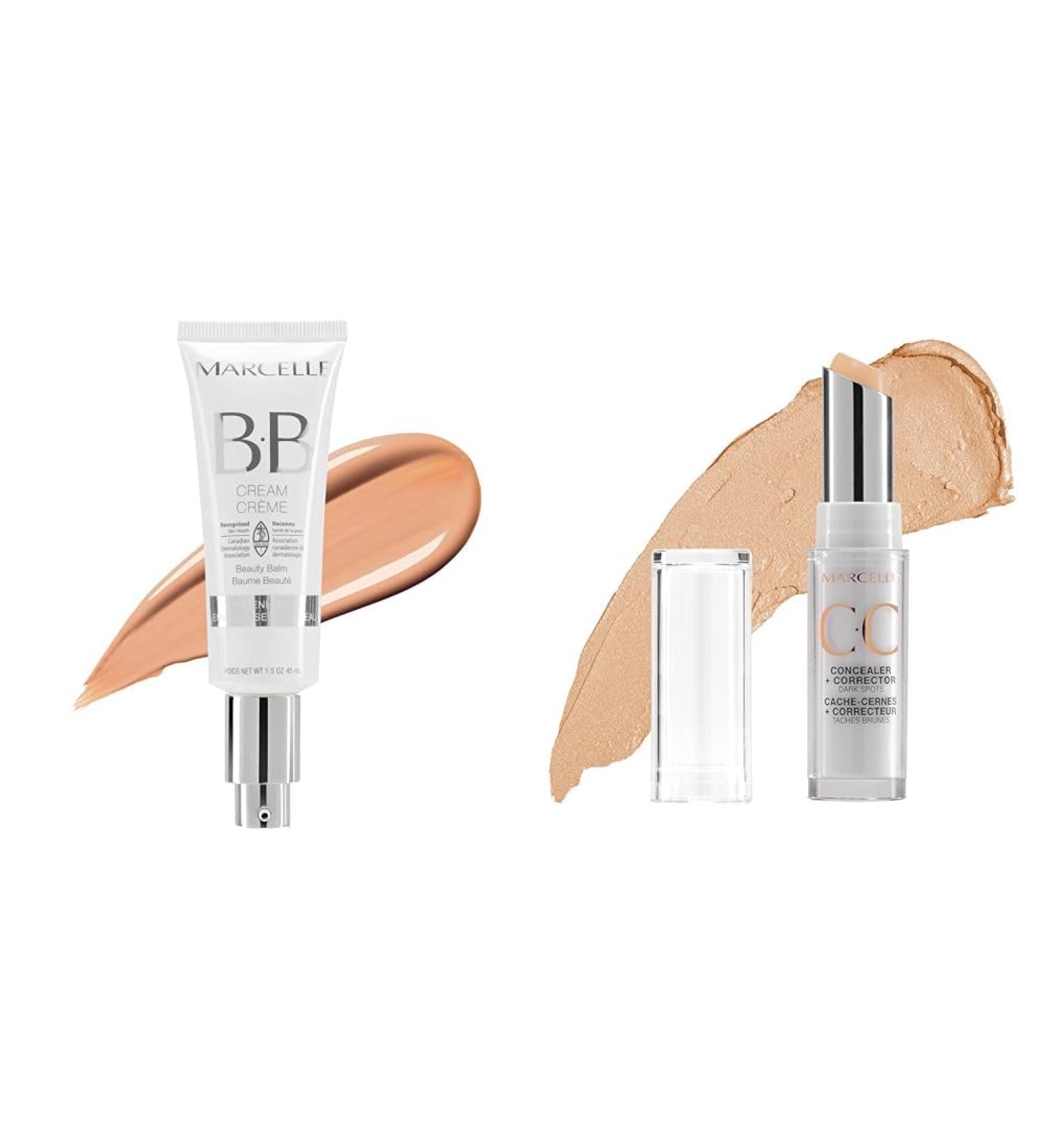 Marcelle BB Cream Beauty Balm Light to Medium Tinted Moisturizer & CC Concealer + Corrector Light to Medium - Buy Online on SooperMarket.com