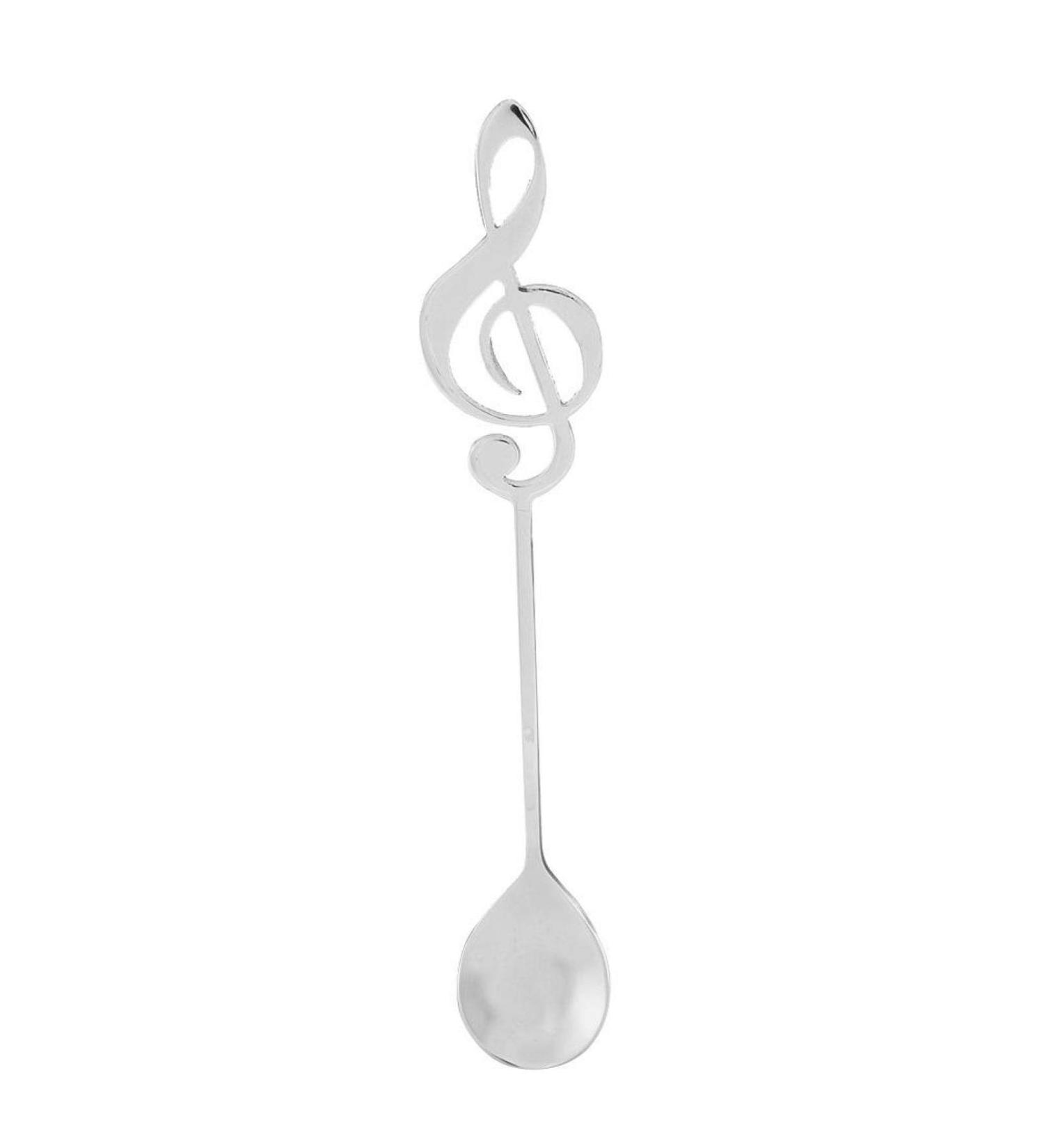 Stirring Spoon Stainless Steel Dessert Spoon Musical Note Coffee Drinking Stirring Spoons 15.5 * 2.5cm(Silver) - Buy Online on SooperMarket.com