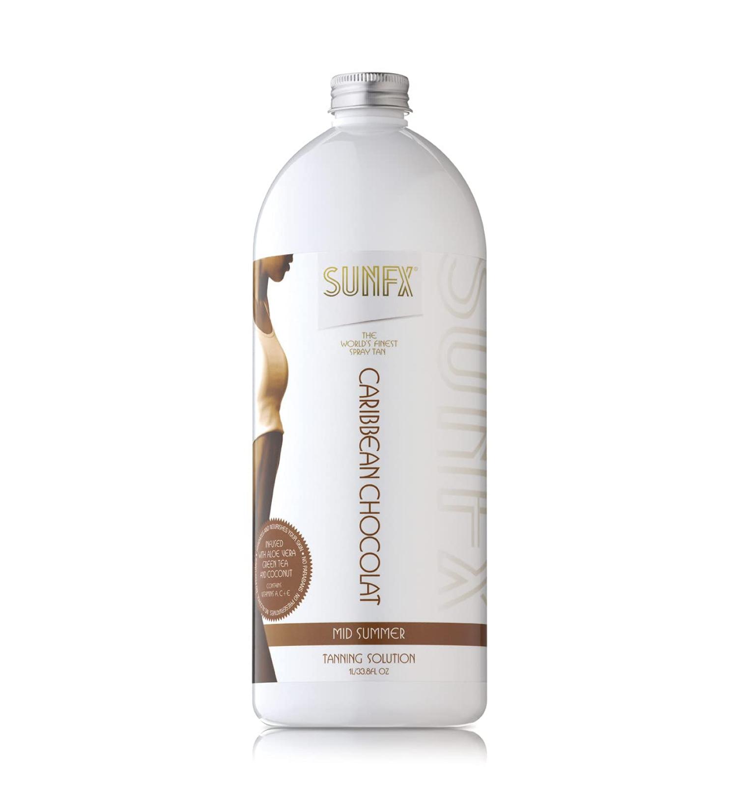 SunFX Caribbean Chocolat All Natural Spray Tanning Solution 1L/33.8 fl oz - Mid Summer - Buy Online on SooperMarket.com