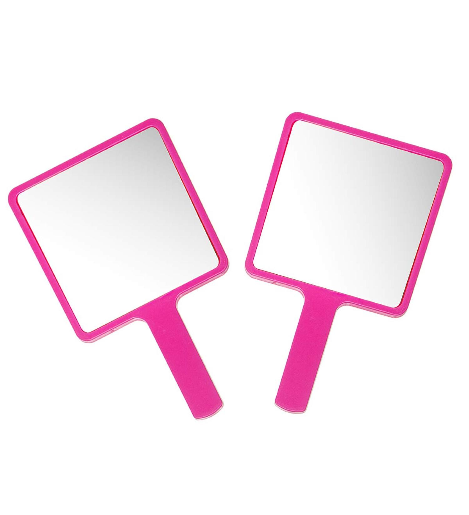 2PCS Rose Red Handheld Mirrors with Handle for Travel and Cosmetic Use - Buy Online on SooperMarket.com