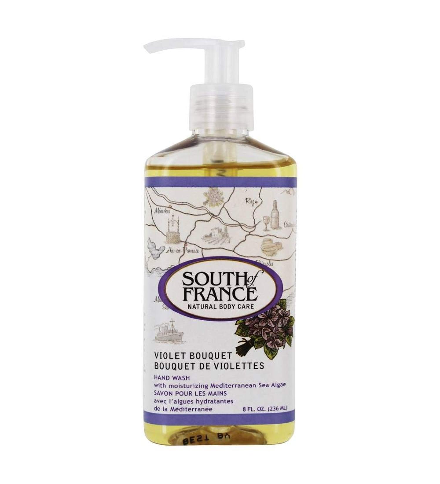 Violet Bouquet Hand Wash - Moisturizing Liquid Soap with Mediterranean Algae | 8 oz Pump by South of France - Buy Online on SooperMarket.com