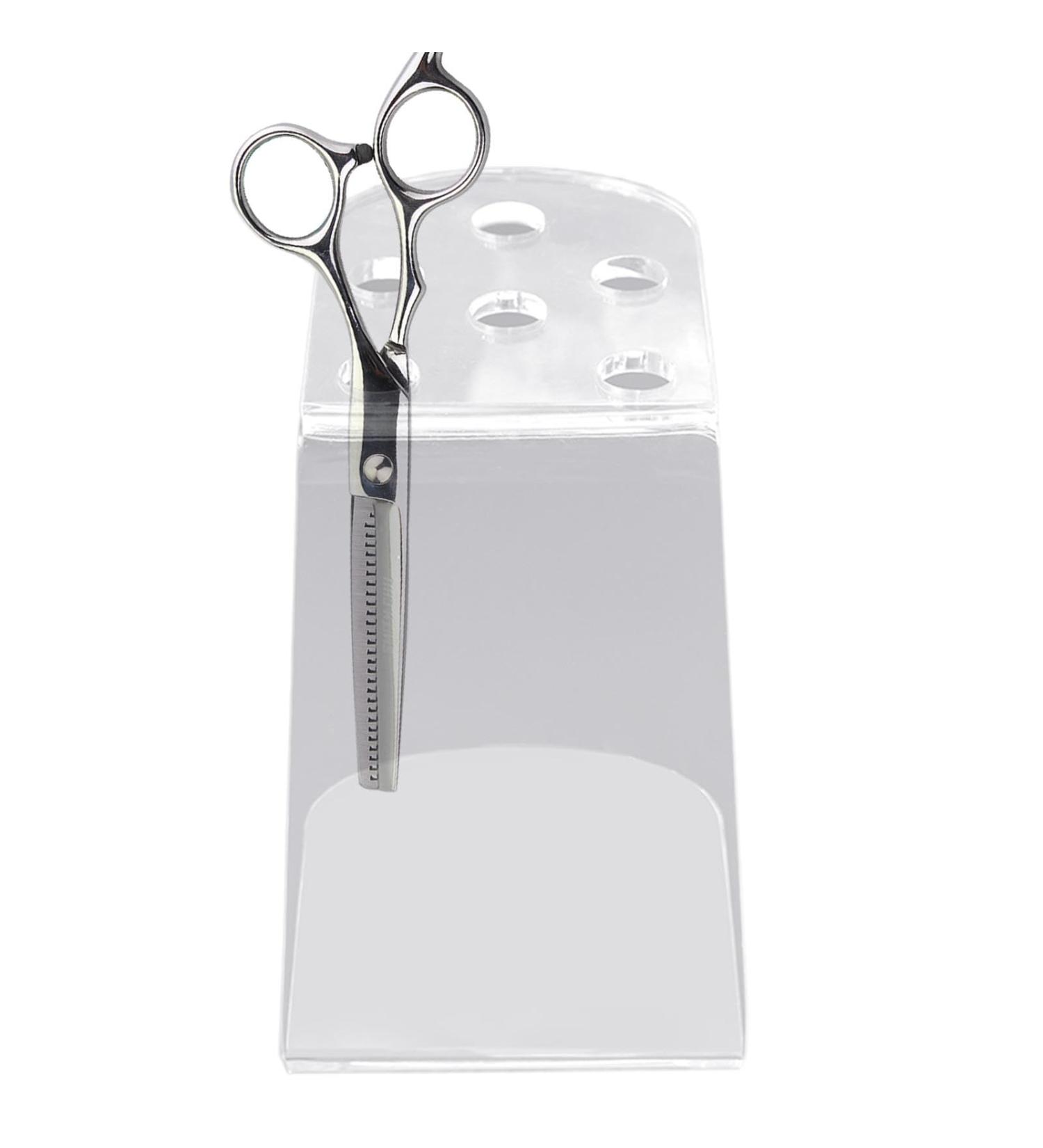 Scissors Holder for Hair Stylist | Acrylic Salon Scissors Holder - Groomer Scissor Stand Hairdresser Organizer- Clear 6 Holes Stylist Tool Rack for Barber Shop Home - Buy Online on SooperMarket.com