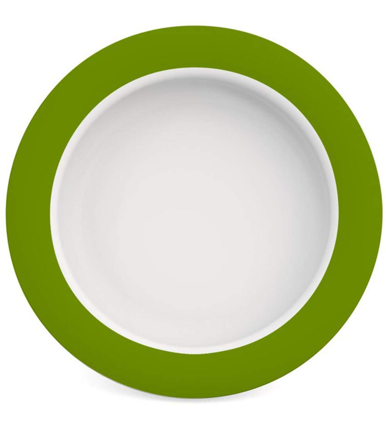 Ornamine Tilt-Trick Plate 20 cm Green | Anti-Slip Melamine Eating Aid | Special Design for Independent Food Use - Buy Online on SooperMarket.com