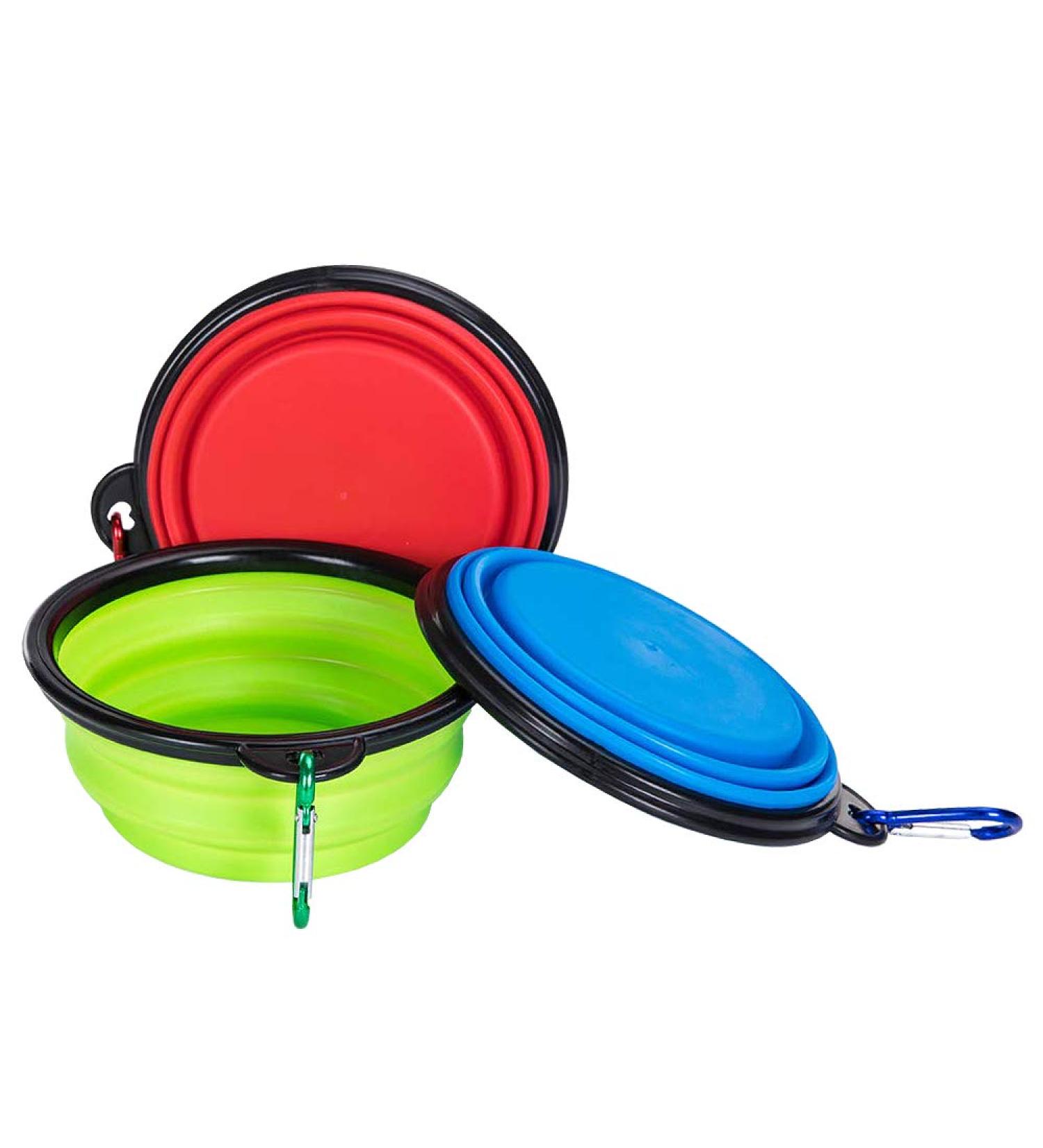 Buy Zuofeng Reisenapf Foldable Dog Water Bowl - Portable Silicone Feeding Set for Cats & Dogs | 3 Colors: Blue Green Red | International Shipping Available - Buy Online on SooperMarket.com
