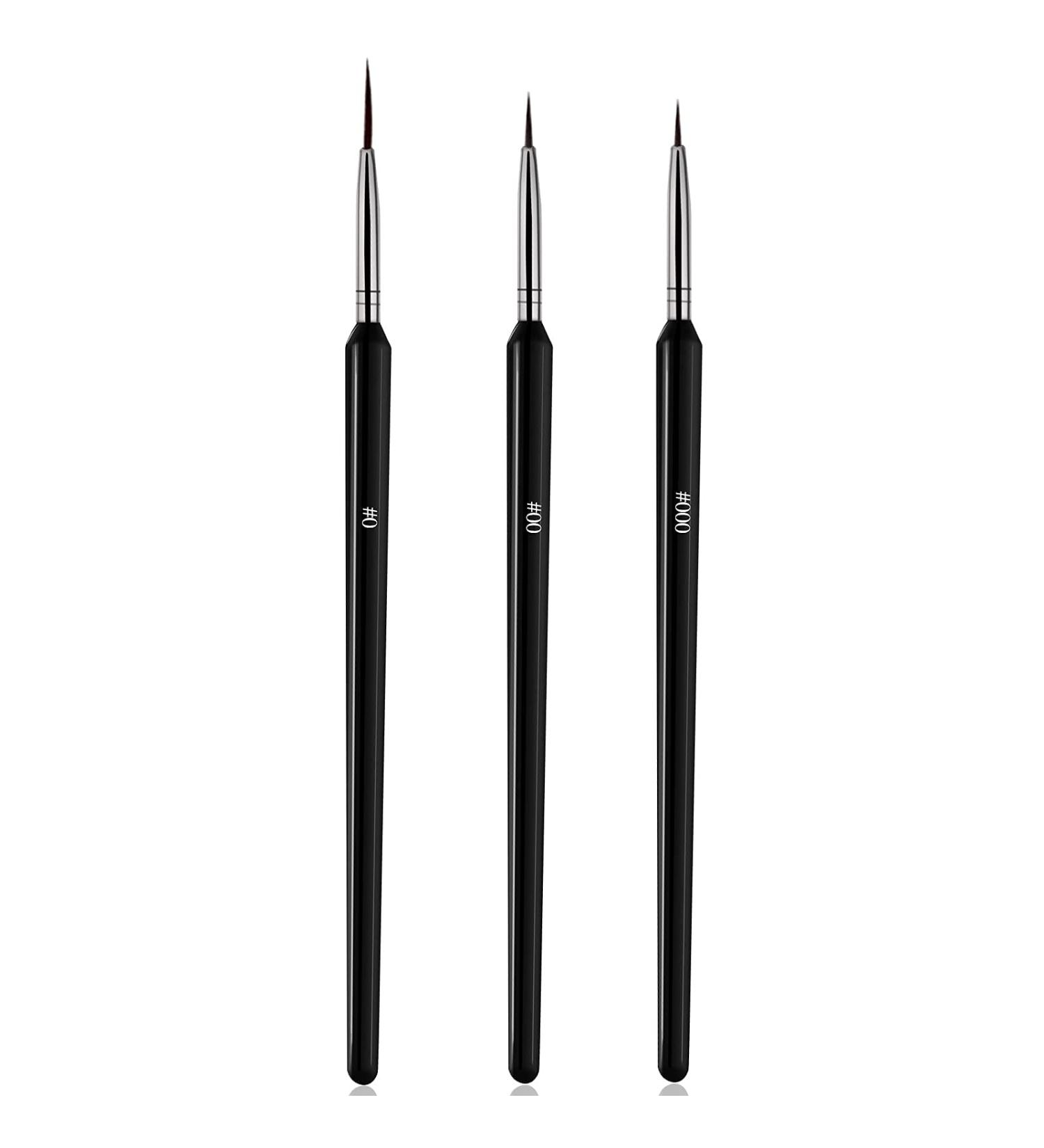 Professional Nail Art Brush Set - 3-Piece Design for Manicure & Salon | Detail Liner Brushes (6mm 7mm 10mm) - Buy Online on SooperMarket.com