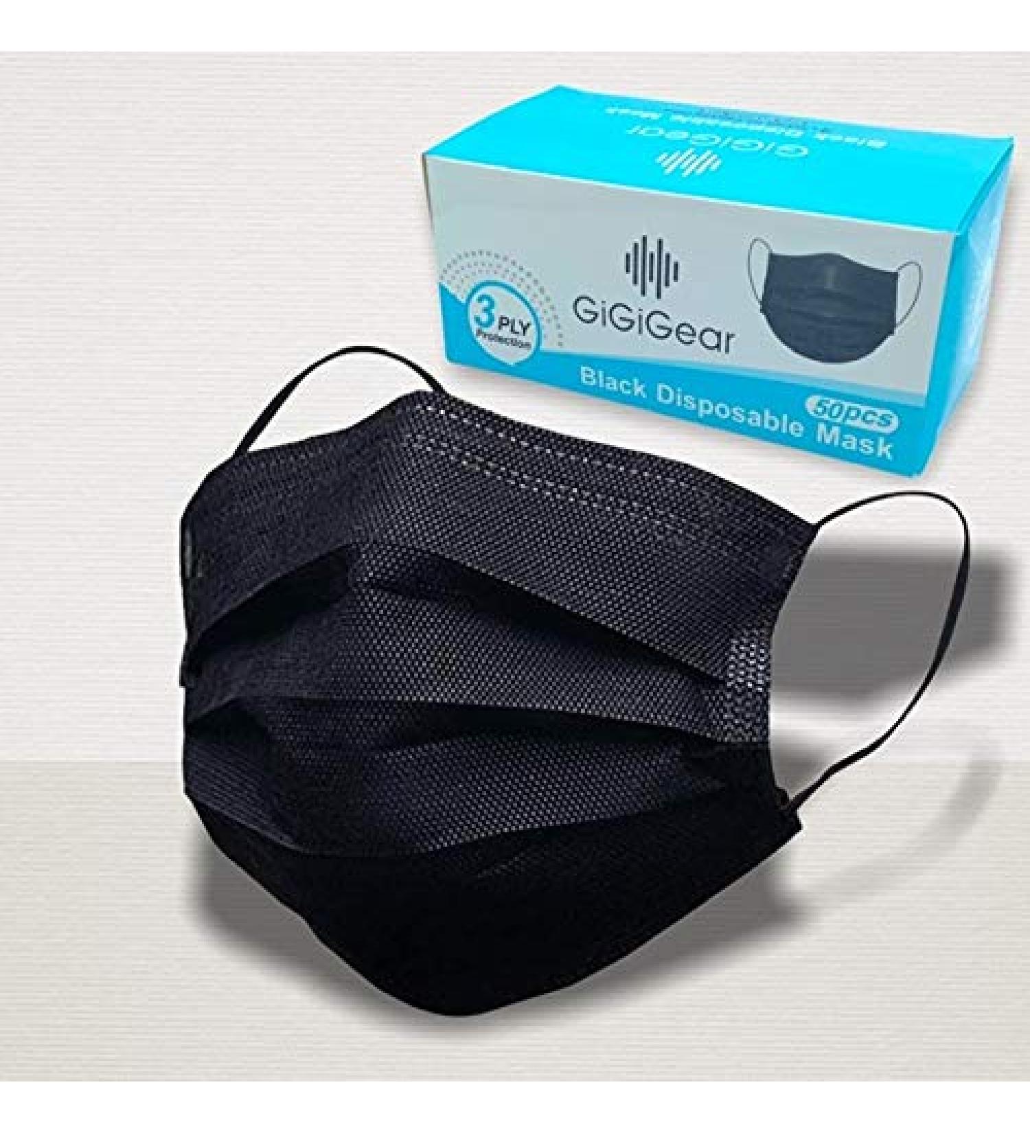 Black Disposable Face Mask | 3 Ply Layer | Face Dust Cover for Indoor Office | Restaurant Server Mask | Outdoor | Ships from CANADA (50pcs-black) 1 count (Pack of 50) - Buy Online on SooperMarket.com