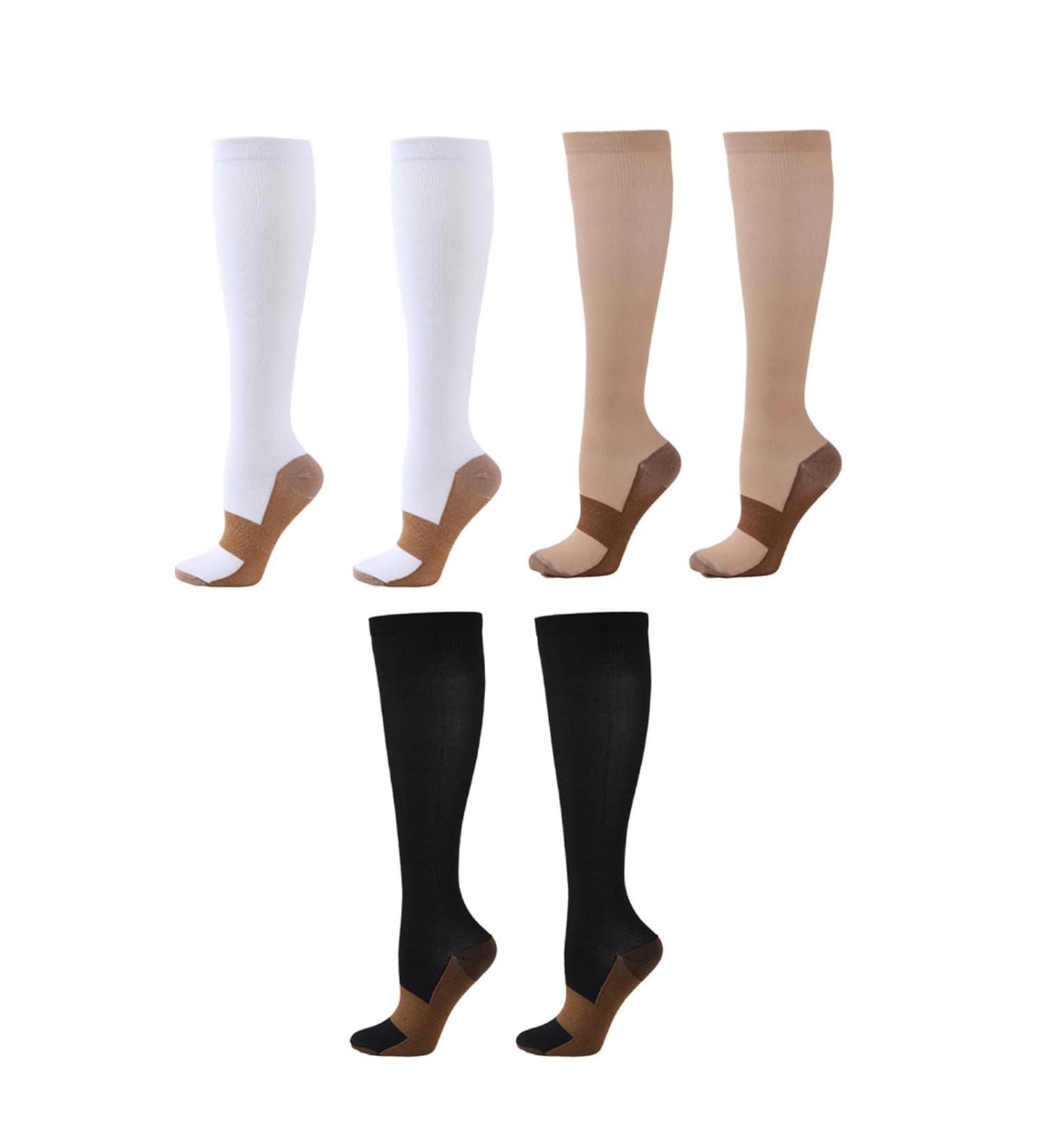 RiToEasysports Knee High Compression Socks - Breathable Stretchy 3 Pairs S/M for Sports | International Shipping - Buy Online on SooperMarket.com