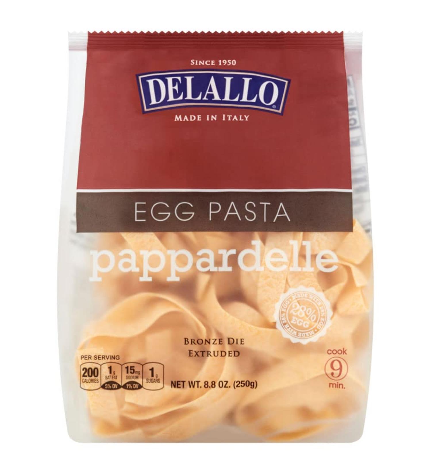 DeLallo Pappardelle Egg Pasta 8.8oz - Authentic Italian Pasta for Gourmet Cooking - Buy Online on SooperMarket.com