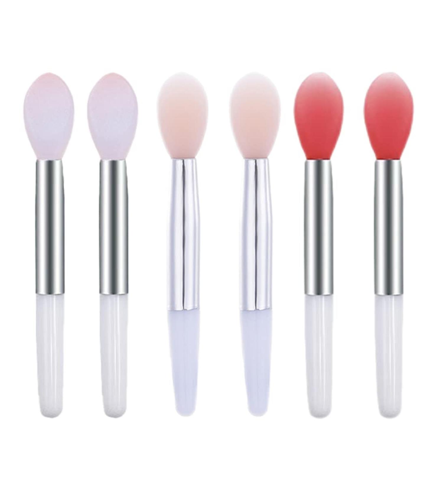 Silicone Lip Brushes Mini Lip Scrub Exfoliating Brush Reusable Lip Balm Applicators 6pcs for Lip Care Lip Gloss Lip Masks Eyeshadow - Buy Online on SooperMarket.com