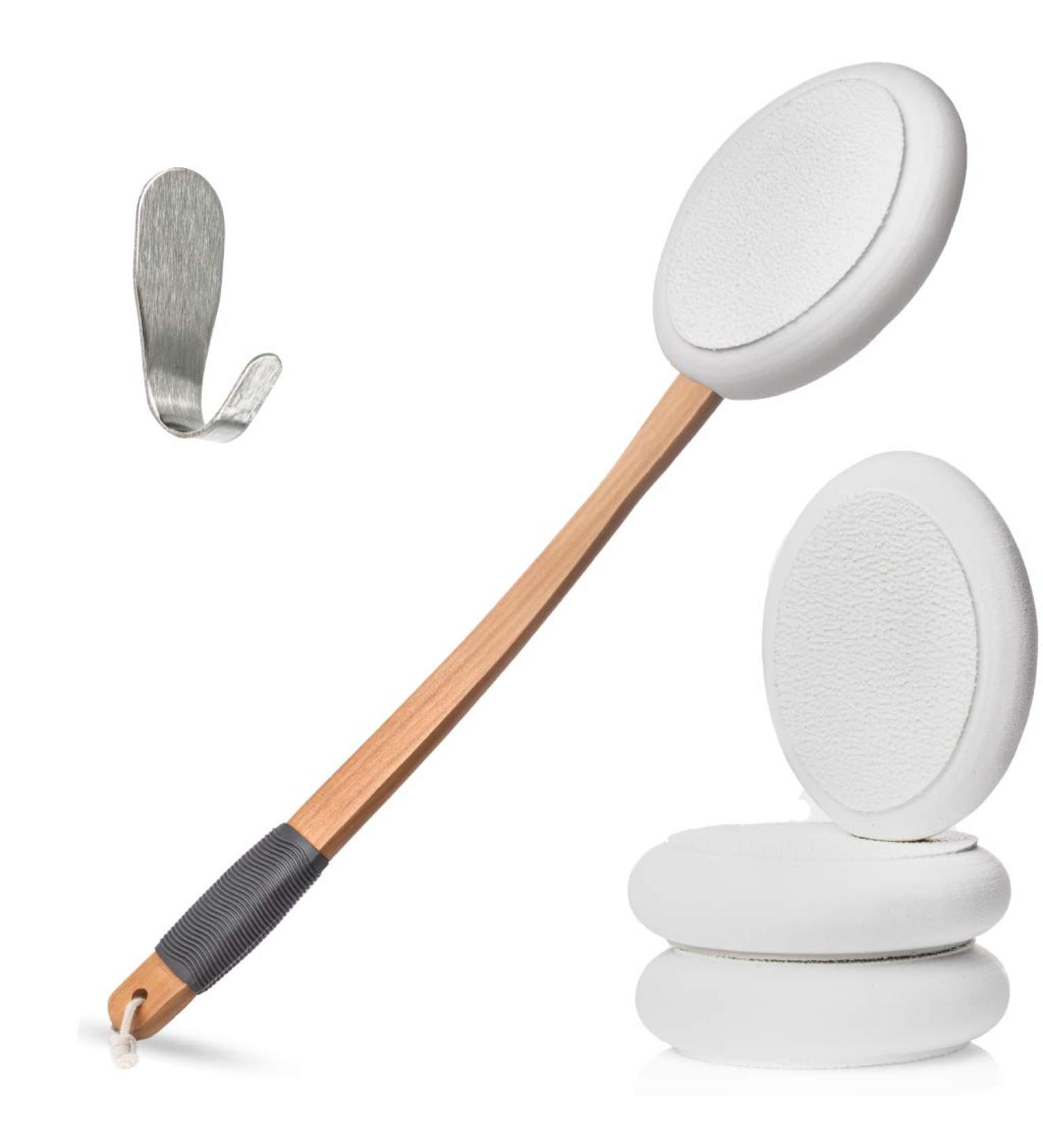 Back Lotion Applicator for Easy Reach Self-Application - Includes Handle, 4 Pads, Hook - Ideal for Cream, Sunscreen, Self Tanner - Buy Online on SooperMarket.com