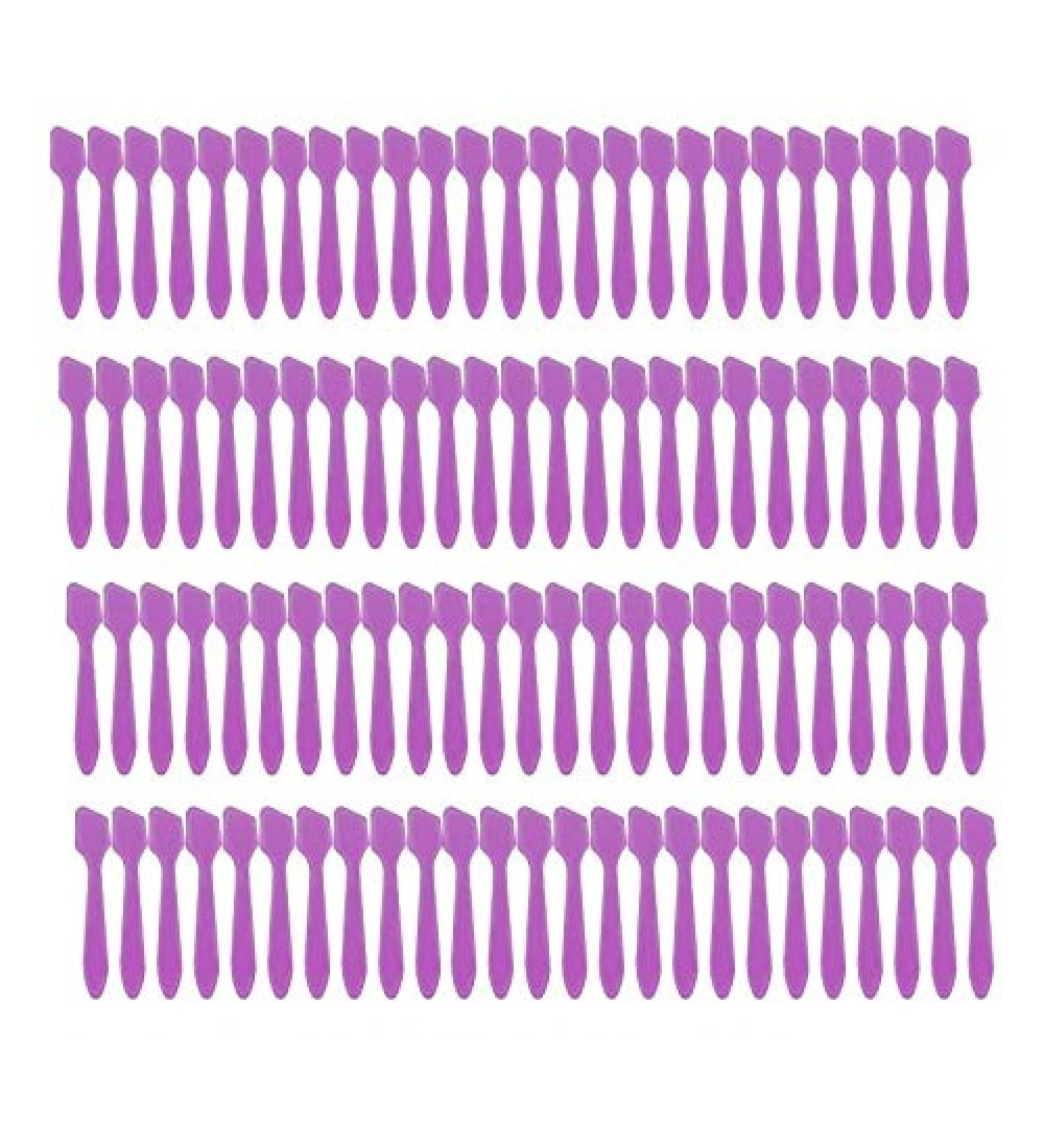 Reusable Mini Makeup Spatulas - 100 Violet Spatulas for Flawless Application | International Shipping - Buy Online on SooperMarket.com