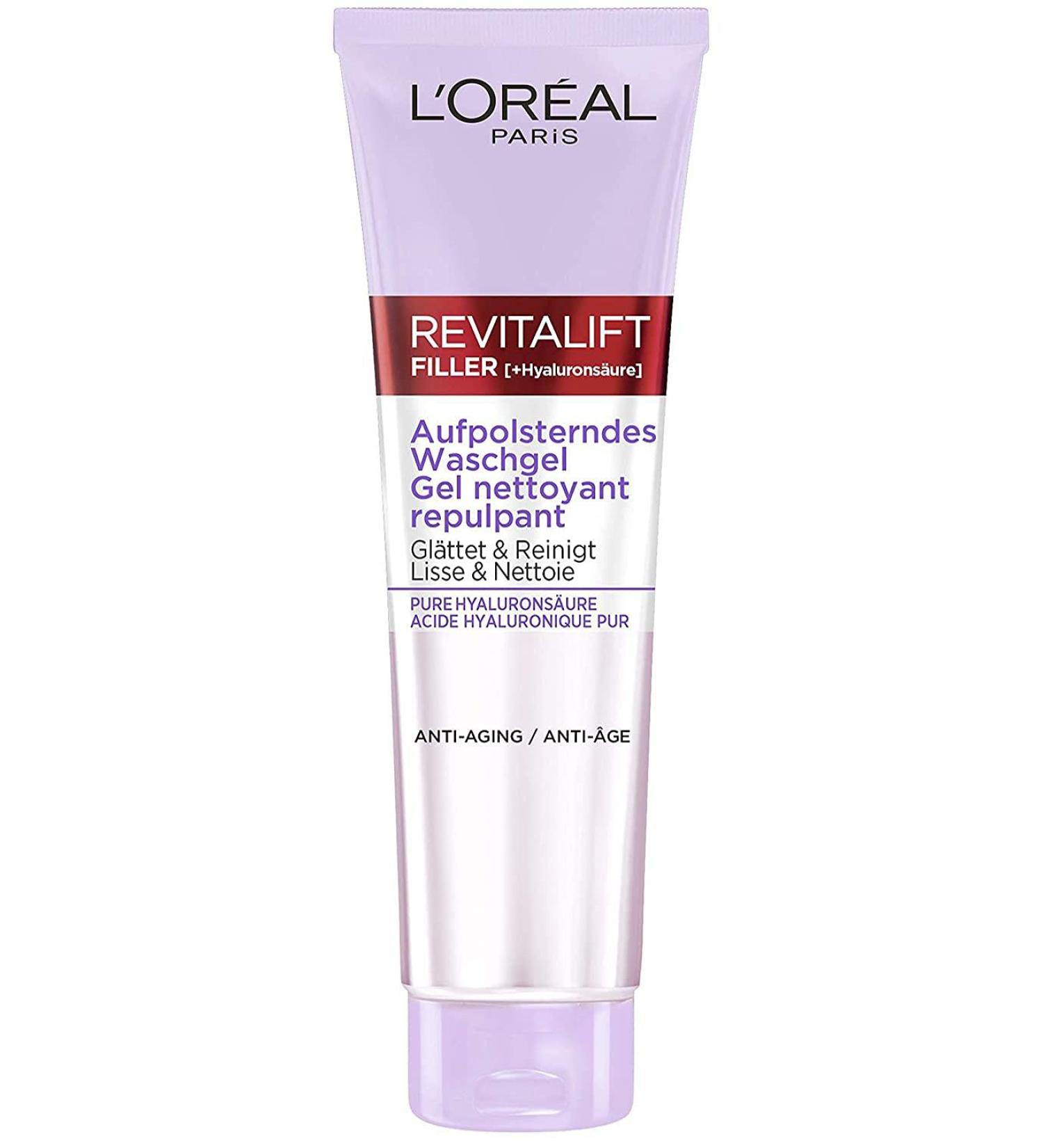 L'Or al Paris Revitalift Filler Hyaluronic Wash Gel Anti-Ageing Cleansing Gel Facial Cleansing with Pure Hyaluronic Acid 150 ml - Buy Online on SooperMarket.com
