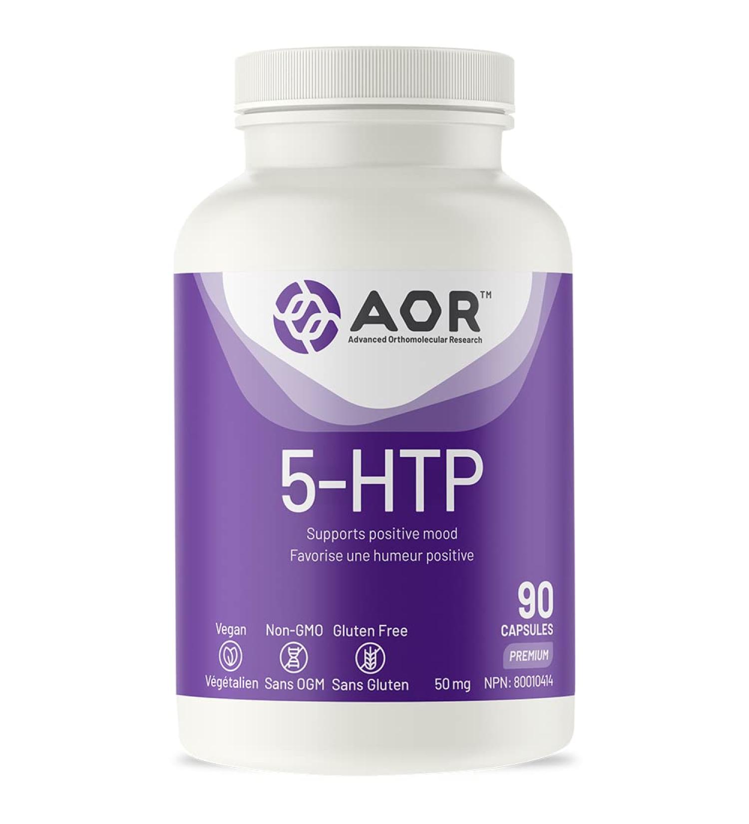 AOR - 5-HTP 50mg 90 Capsules - 5-Hydroxytryptophan - Mood Support Fibromyalgia Relief Migraine Headache Relief Depression Relief Insomnia Sleep Support and Serotonin Supplement - Buy Online on SooperMarket.com