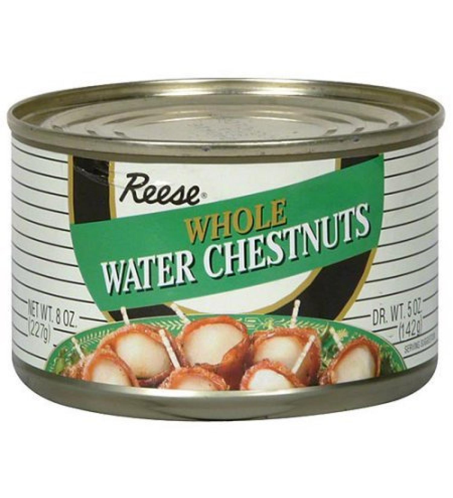 Reese Whole Water Chestnuts, 8 oz (Pack of 24)