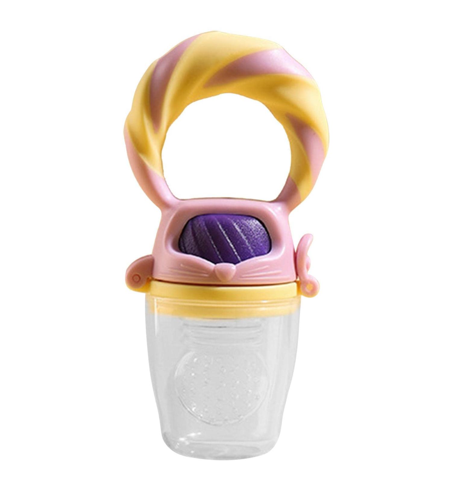 Buy Fruit Pacifier Feeding Silicone Teether | Safe Soft Silicone Feeder for Fruits & Vegetables - Shenrongtong Pink - Buy Online on SooperMarket.com