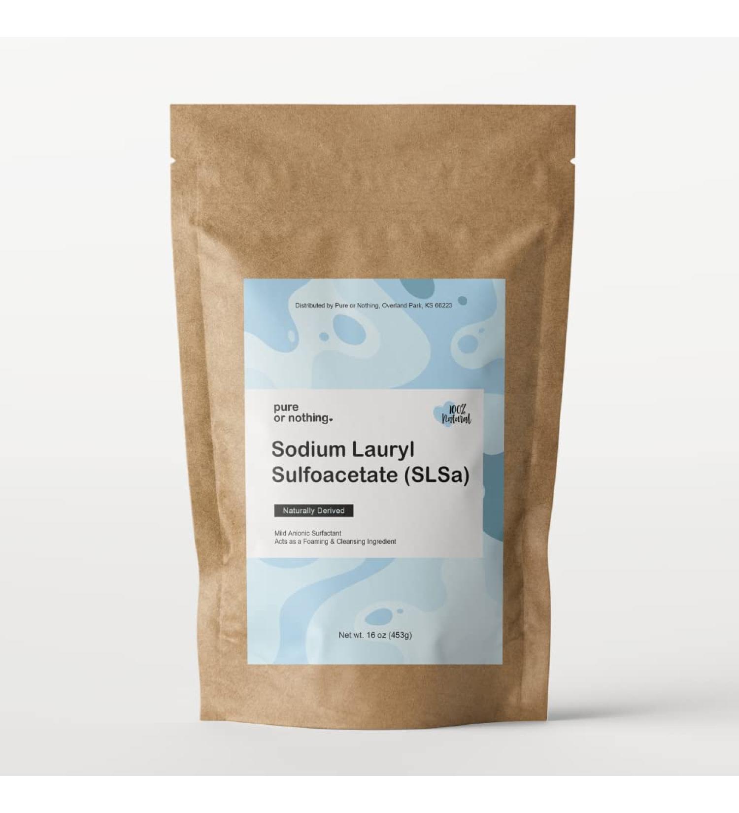 SLSa Powder 100% Pure Sodium Lauryl Sulfoacetate | Made in USA | Ideal for Bath Bombs & Bubble Bath | 16 oz by Pure or Nothing - Buy Online on SooperMarket.com