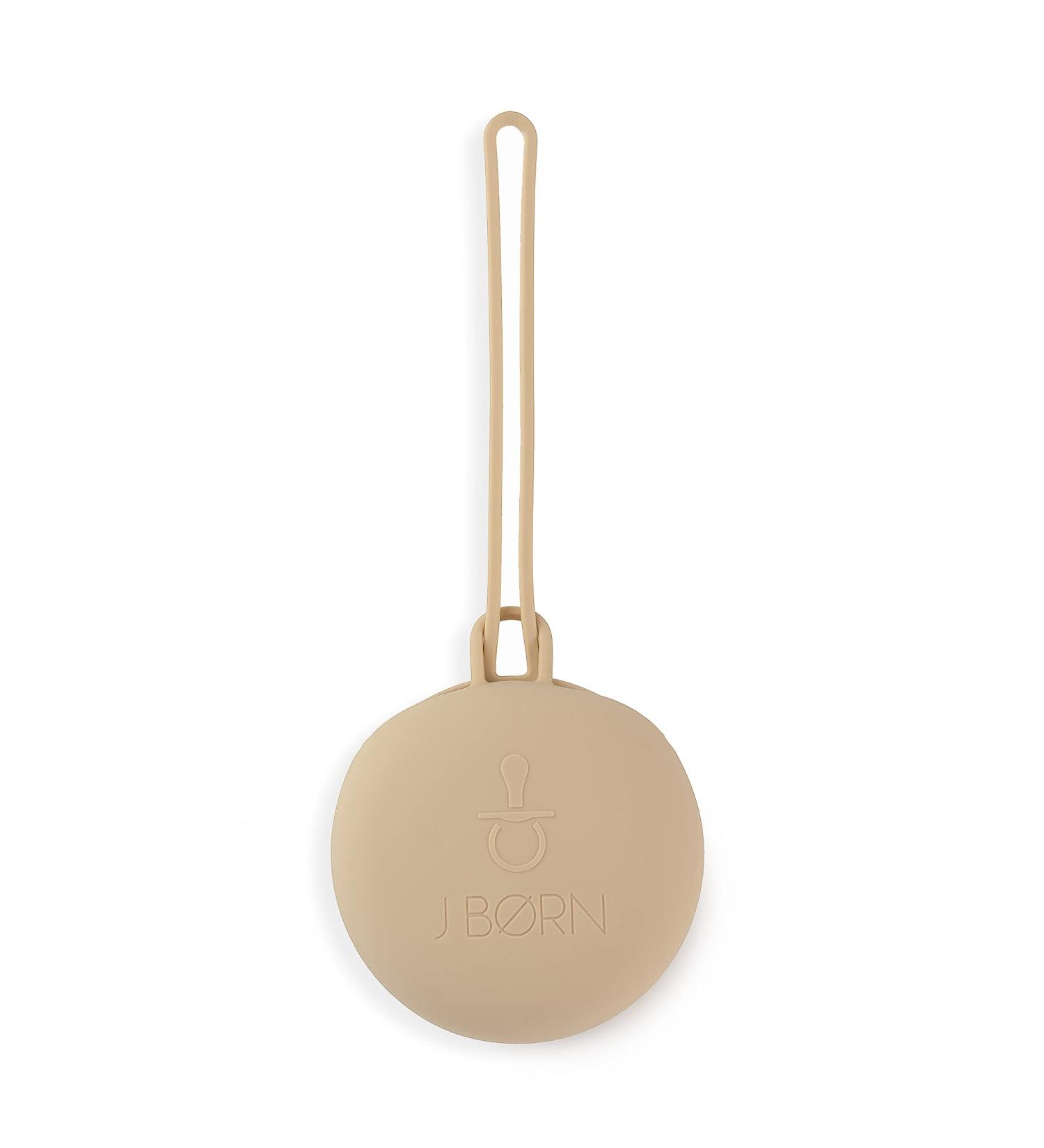 J.B rn Silicone Dummy Case | Dummy Holder Stores 3 Dummies | Easy to Clean Pacifier Holder | Easy to Attach Long Strap | Pacifier Case for Travels | Soother Holder for Newborn Stroller (Beige) - Buy Online on SooperMarket.com