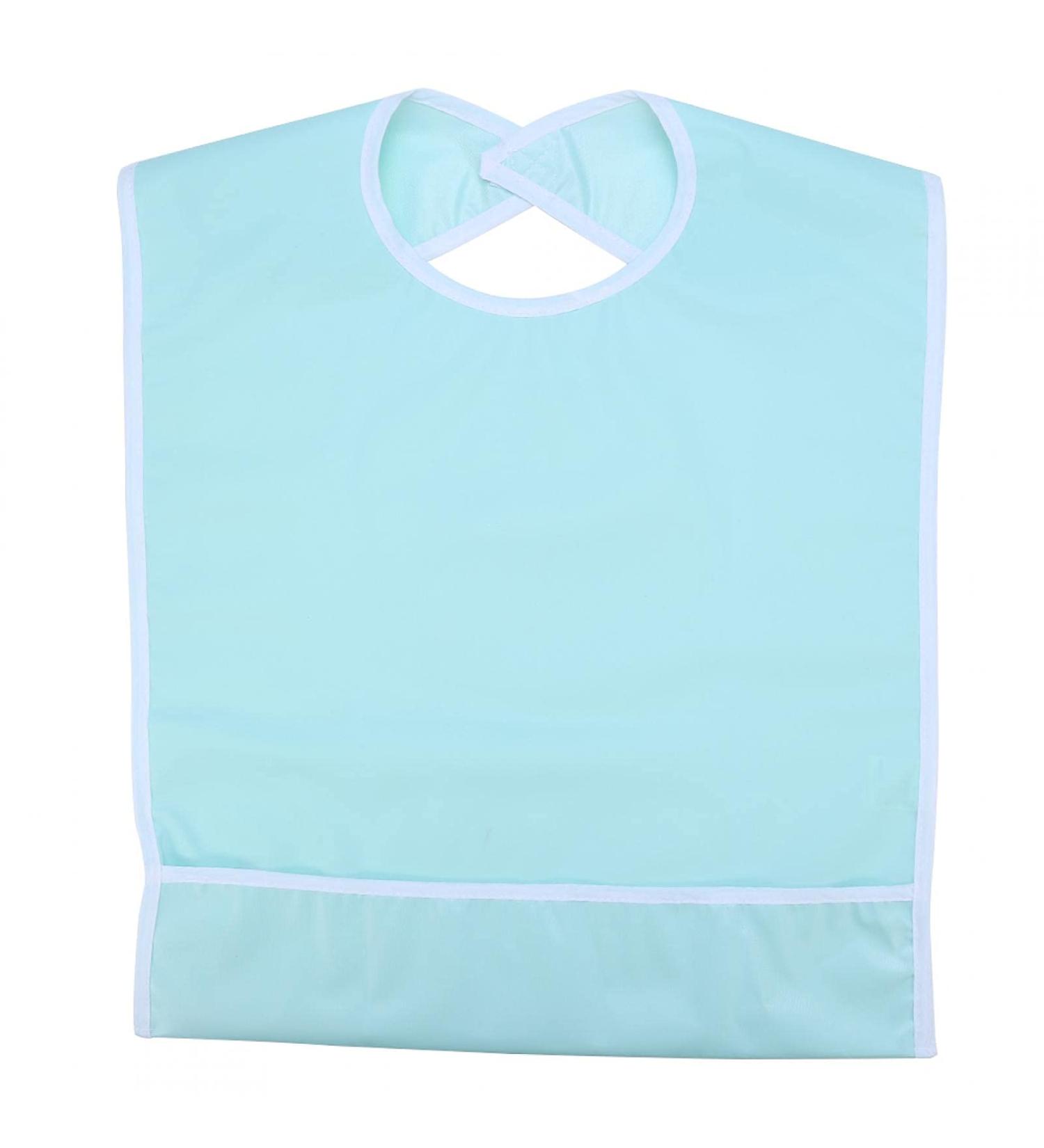Adult Bibs Waterproof Adult Elder Mealtime Bib Clothes Clothing Protector Dining Aid a Perfect Item for the Adult and the Elder Who Lack Ability to Have Meal Reusable(Light green) - Buy Online on SooperMarket.com