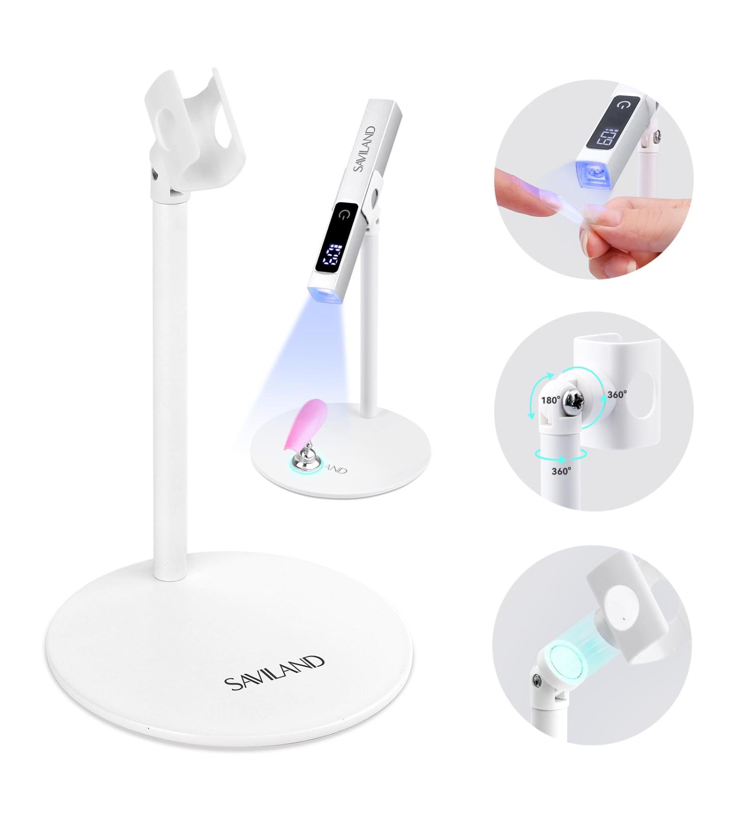 SAVILAND UV Nail Lamp Stand - Adjustable 360 Magnetic Rotation Portable & Hands-Free for Gel Nails - Ideal for Home Salon Manicure - Buy Online on SooperMarket.com