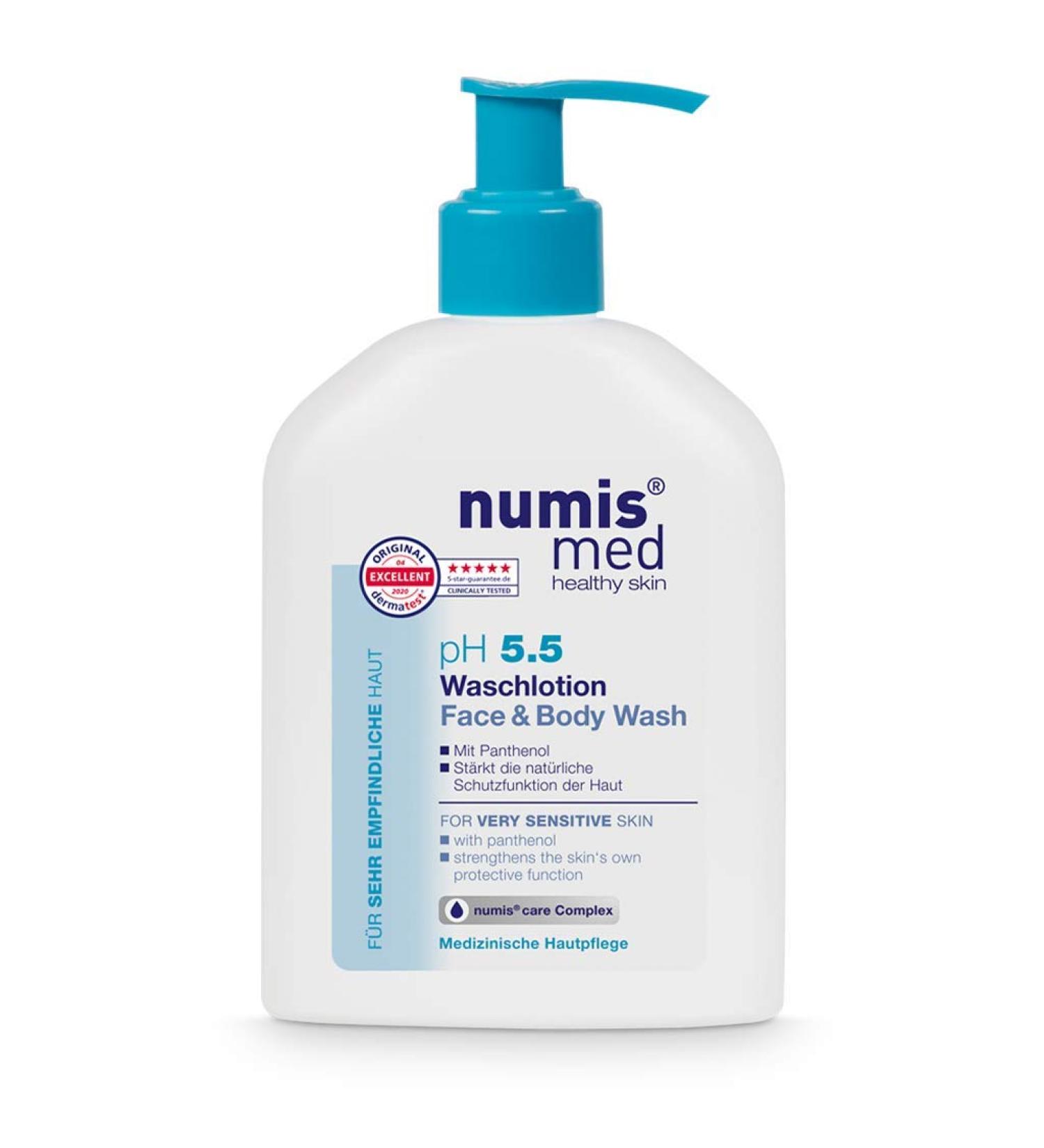 Numis Med pH 5.5 Face and Body Wash - Vitamin B5-Enriched Moisturizing Bath Wash for Sensitive Skin - 200mL (Pack of 1) - Buy Online on SooperMarket.com