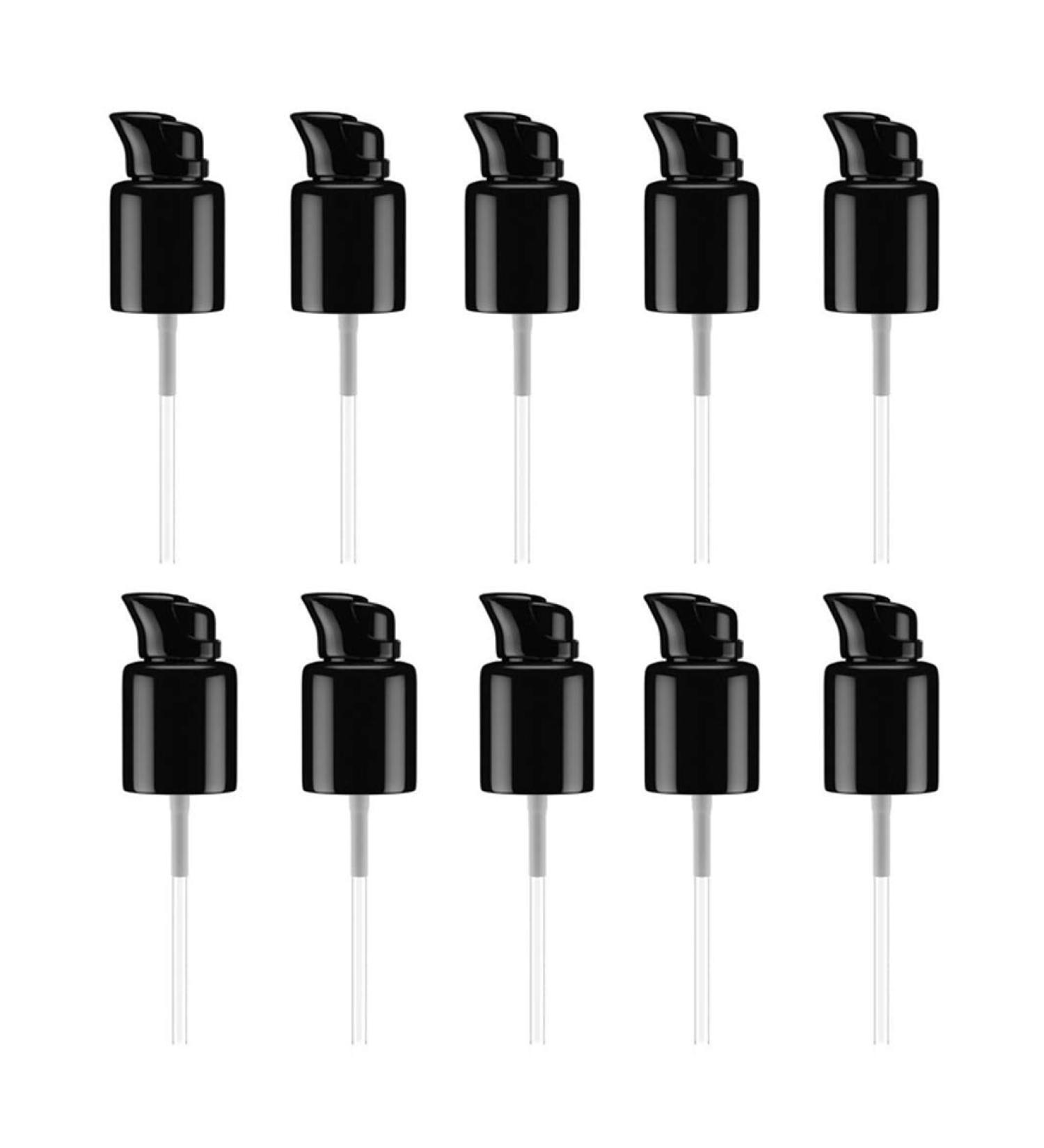 10Pcs 410/20mm Black Foundation Pump Top Plastic Replacement Cosmetic Makeup Tool with Rotate Lock and Cover for Fix Fluid Foundation Lotion Essence - Buy Online on SooperMarket.com