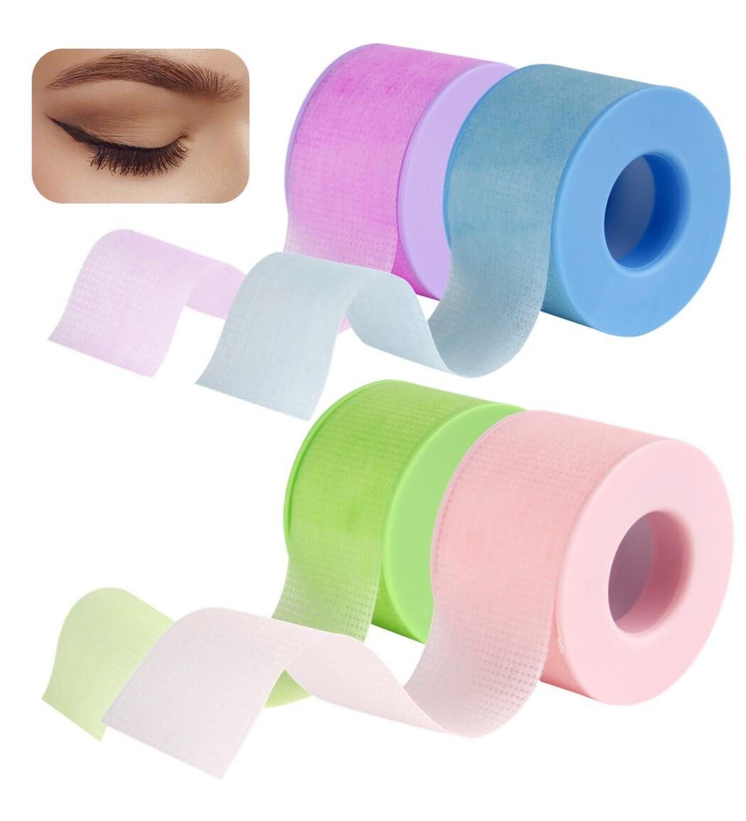 Adhesive Fabric Tape for Eyelash Extensions - 4 Rolls Breathable Microporous Under Eye Tape for Lash Enhancements - Buy Online on SooperMarket.com