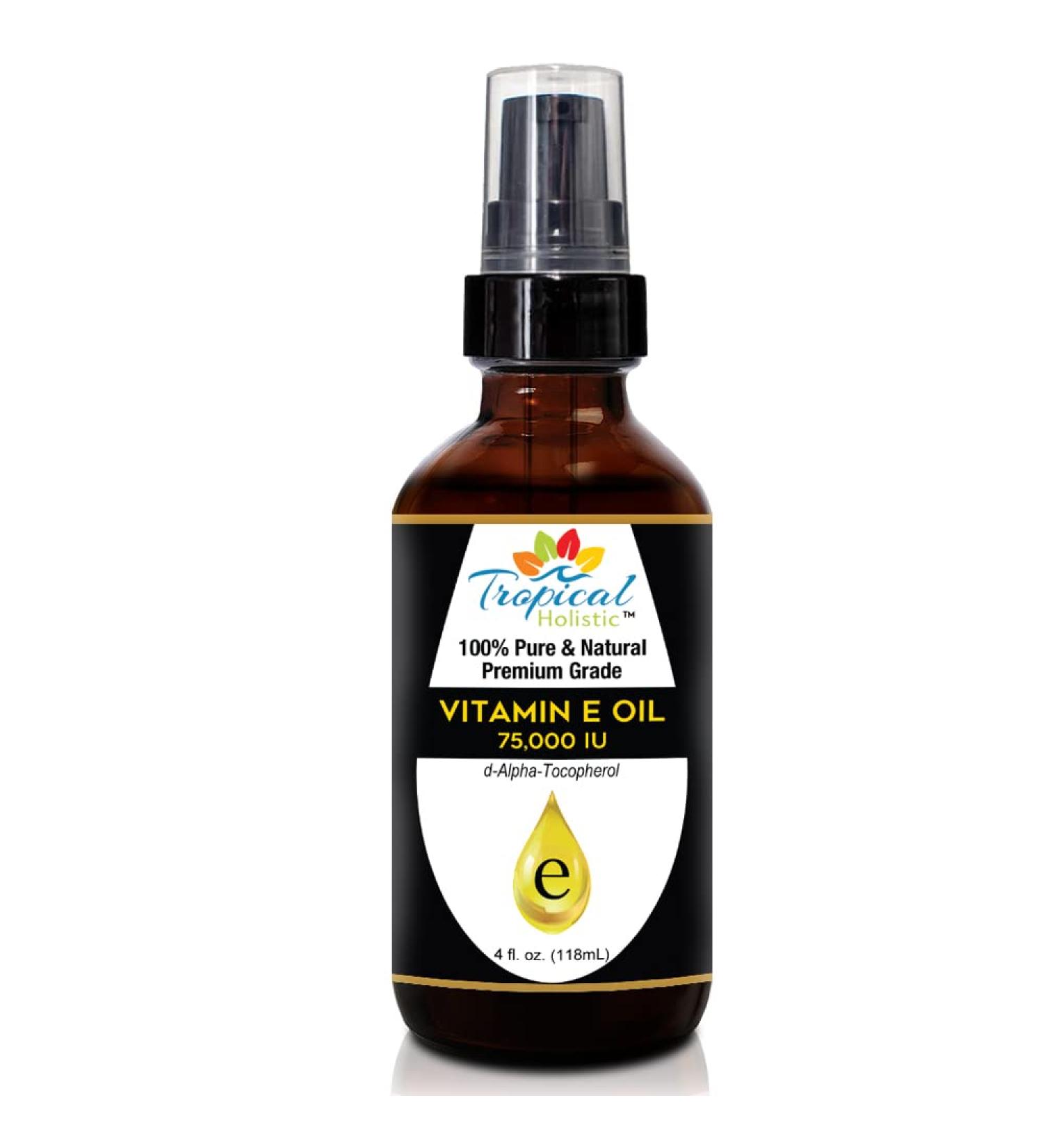 Buy 100% Pure Vitamin E Oil 4oz - Plant-Based D-Alpha Tocopherol for Skin Hair & Nails - Hydrates Reduces Scars & Age Spots - International Shipping Available - Buy Online on SooperMarket.com